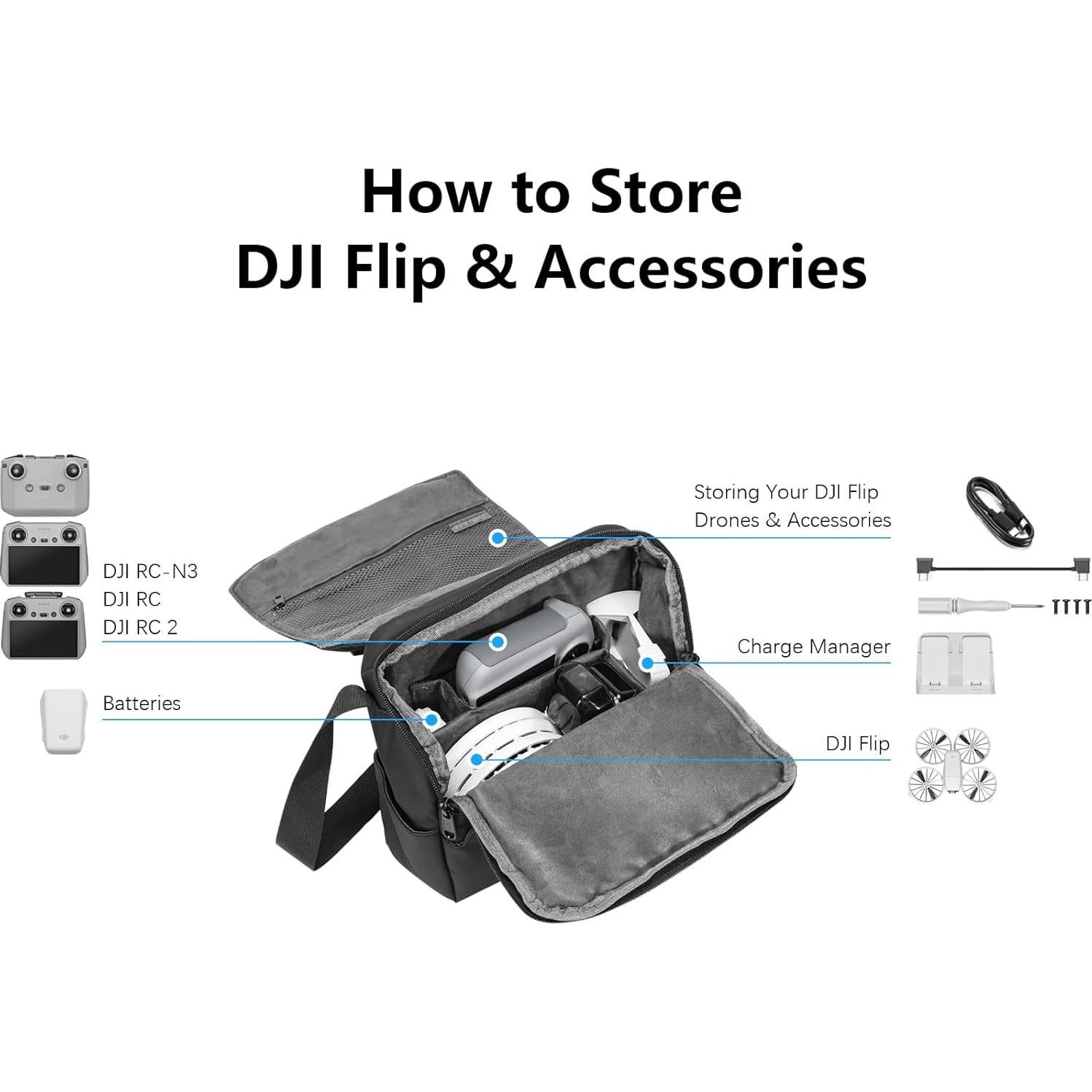 Bolsa de Hombro FPVtosky para DJI Mini 4 Pro y 3 Pro
