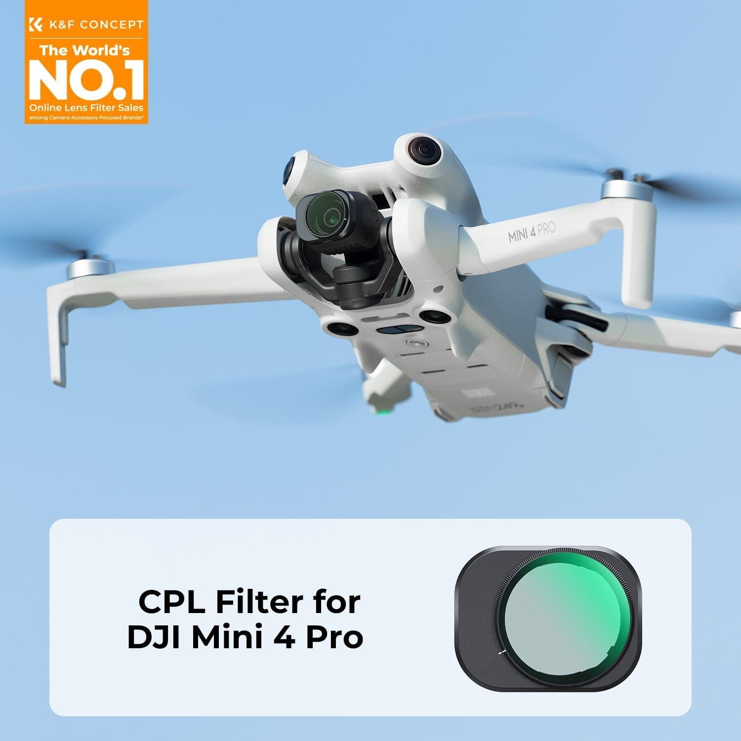 Filtro CPL K&F Concept para DJI Mini 4 Pro - Vidrio Óptico HD