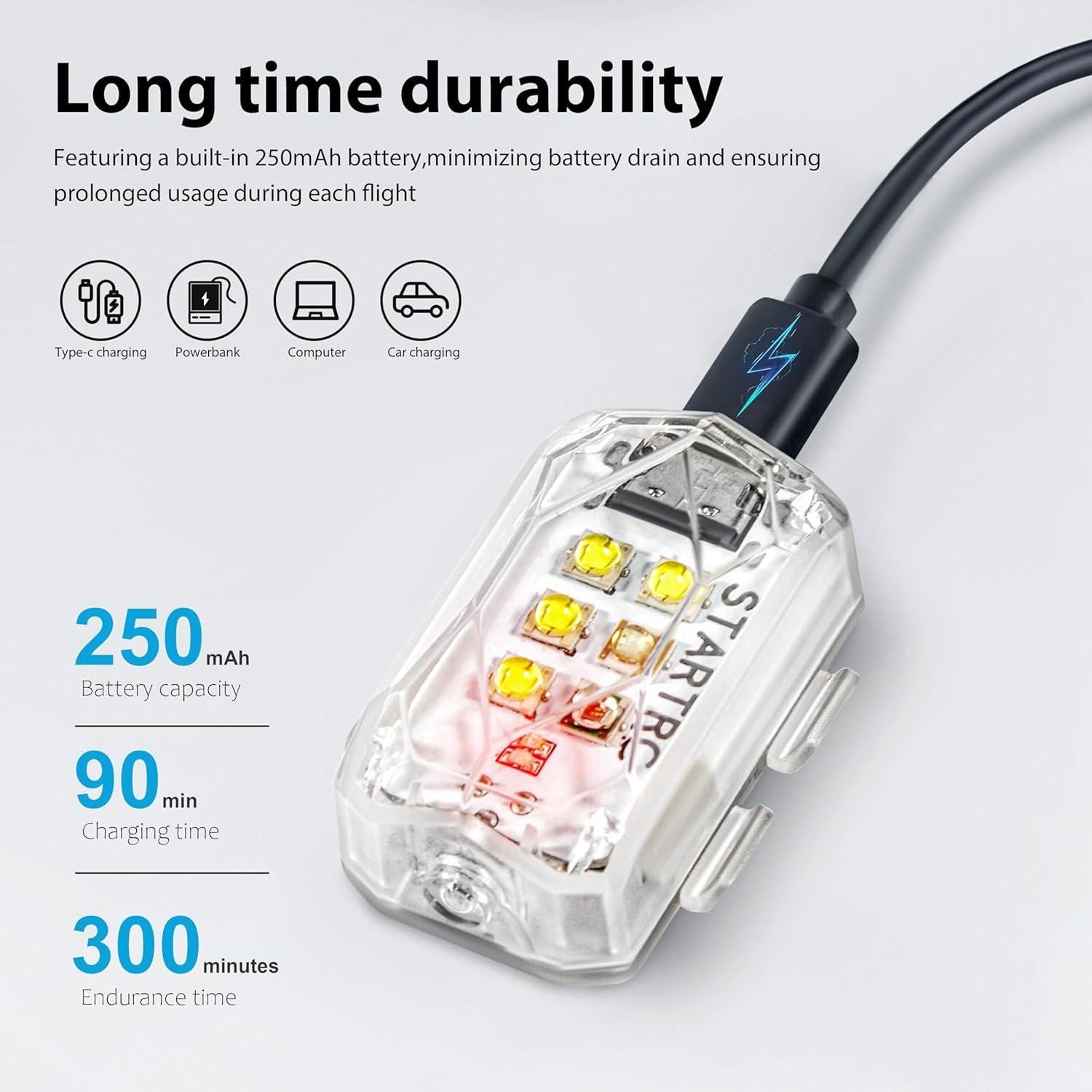 Luz Estroboscópica LED STARTRC para Drones - 2 Piezas