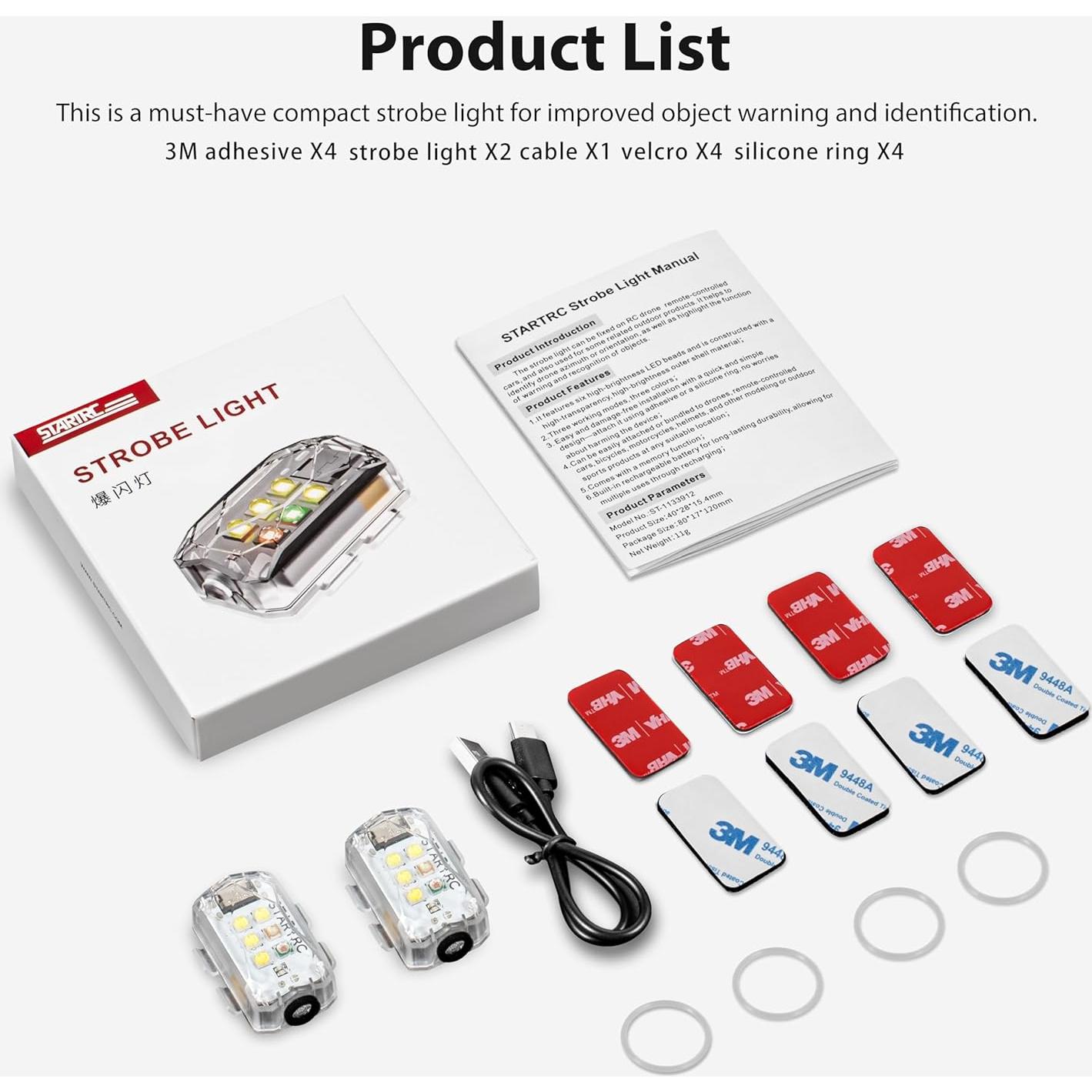 Luz Estroboscópica LED STARTRC para Drones - 2 Piezas