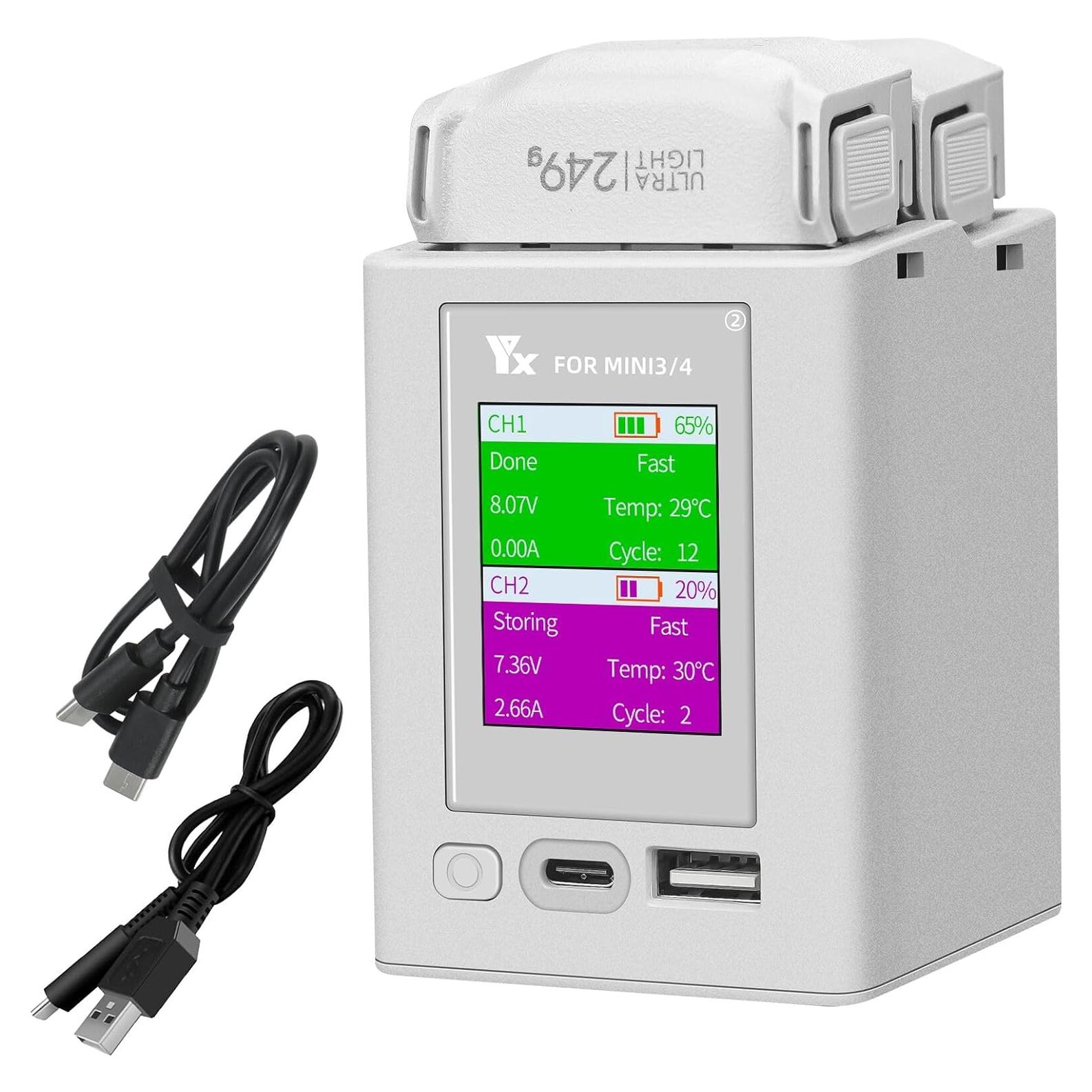 Cargador LCD Multifuncional para Baterías DJI Mini 4 Pro/3