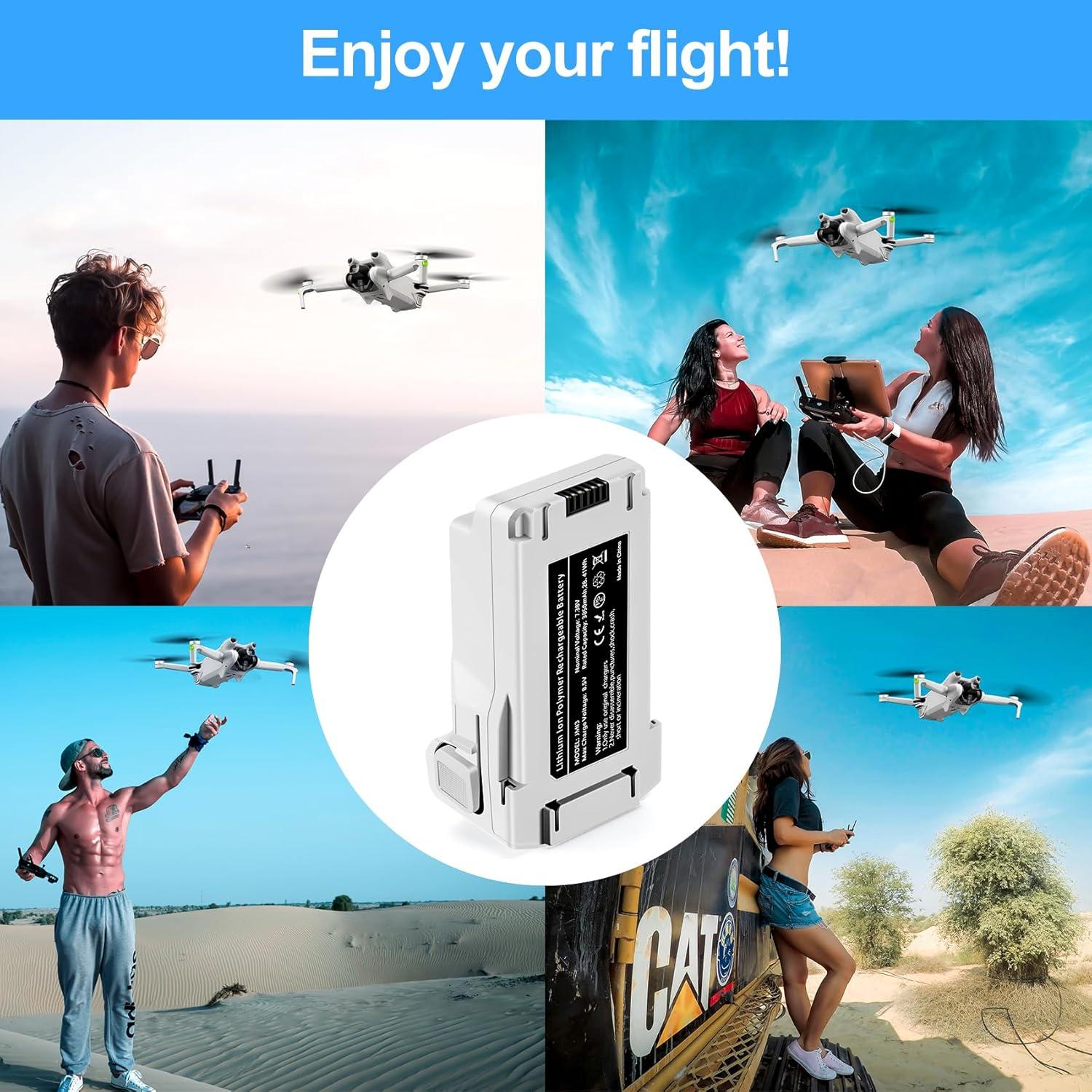 2 Baterías de Vuelo Inteligente 3850mAh + Cargador DJI Mini 3/4 Pro