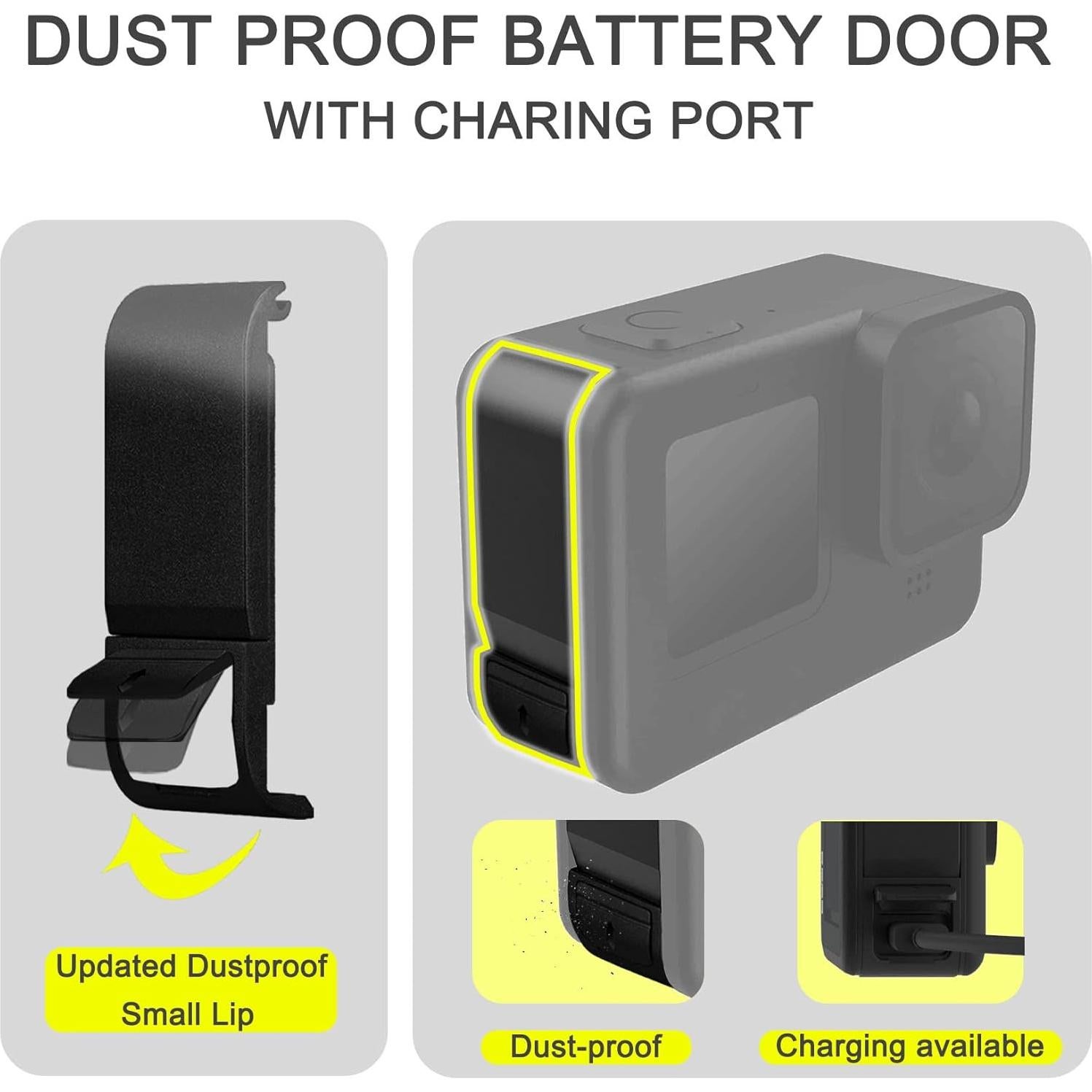 Kit de Accesorios OKFUN para GoPro Hero 12/11/10/9 - Funda Silicona y Protectores