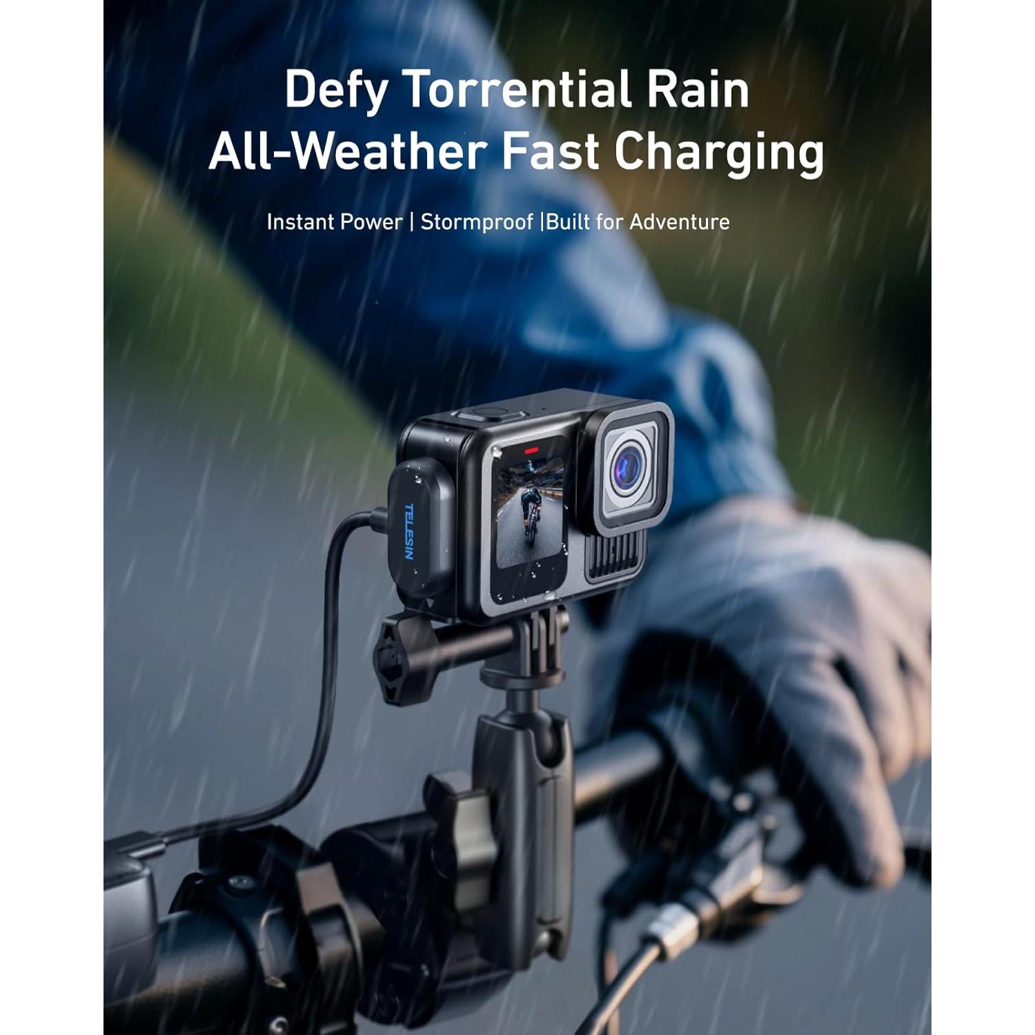 Kit Tapa Batería Magnética y Cable TELESIN para GoPro Hero 9-13