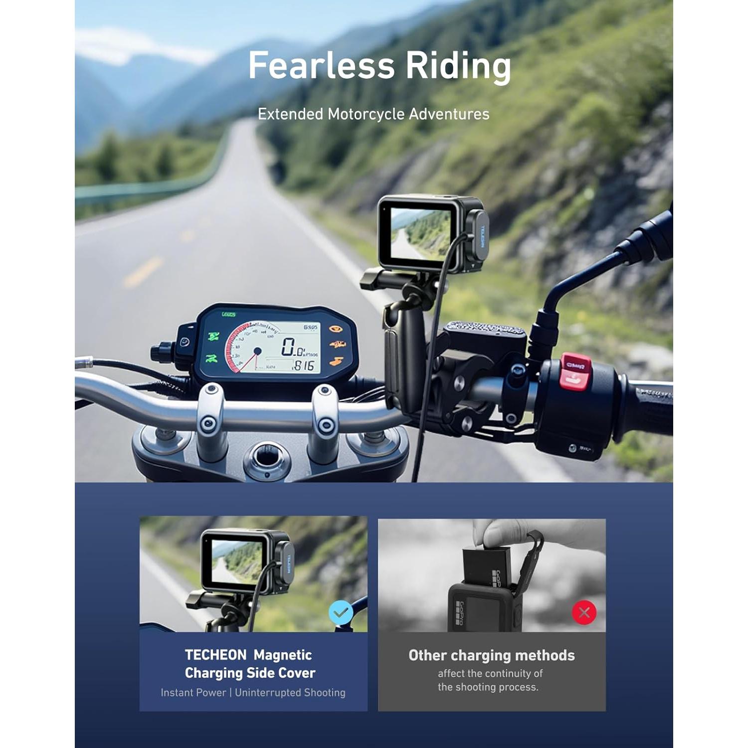 Kit Tapa Batería Magnética y Cable TELESIN para GoPro Hero 9-13