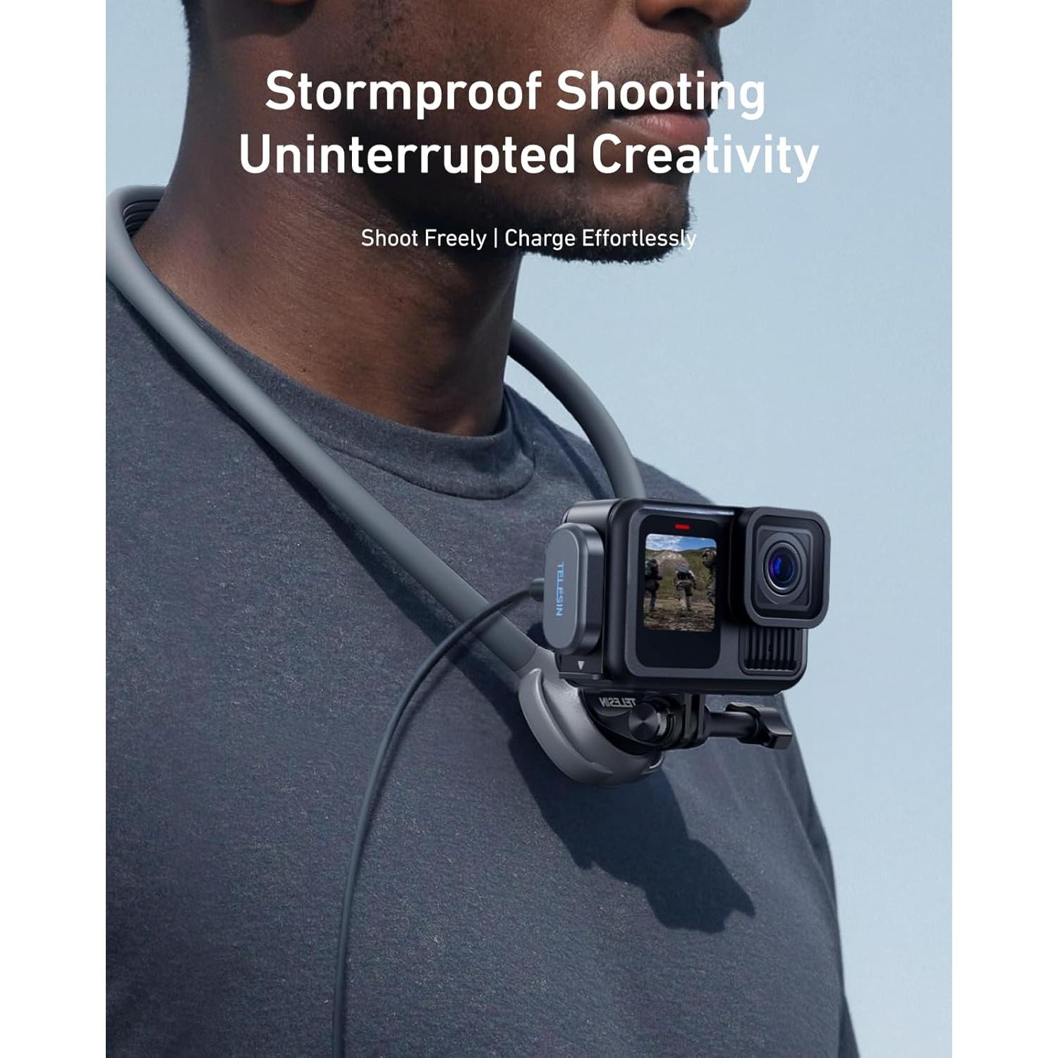 Kit Tapa Batería Magnética y Cable TELESIN para GoPro Hero 9-13