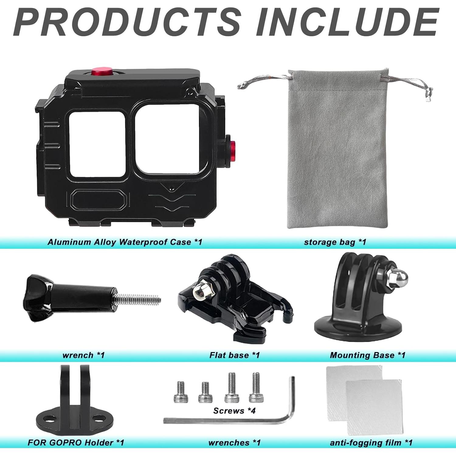 Caja Impermeable SRUIM para Go Pro Hero 13/12/11/10/9 - 80M