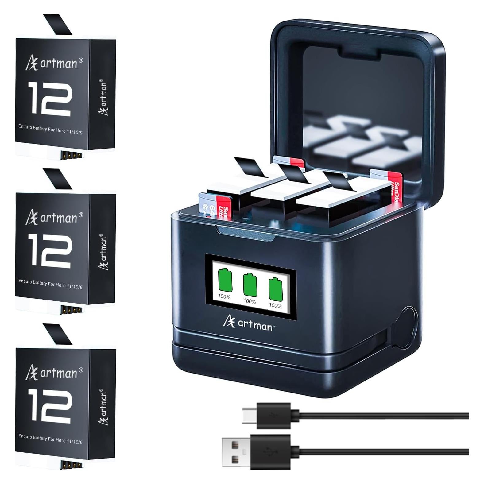 Batería Artman Enduro 1800mAh para GoPro Hero 12/11/10/9