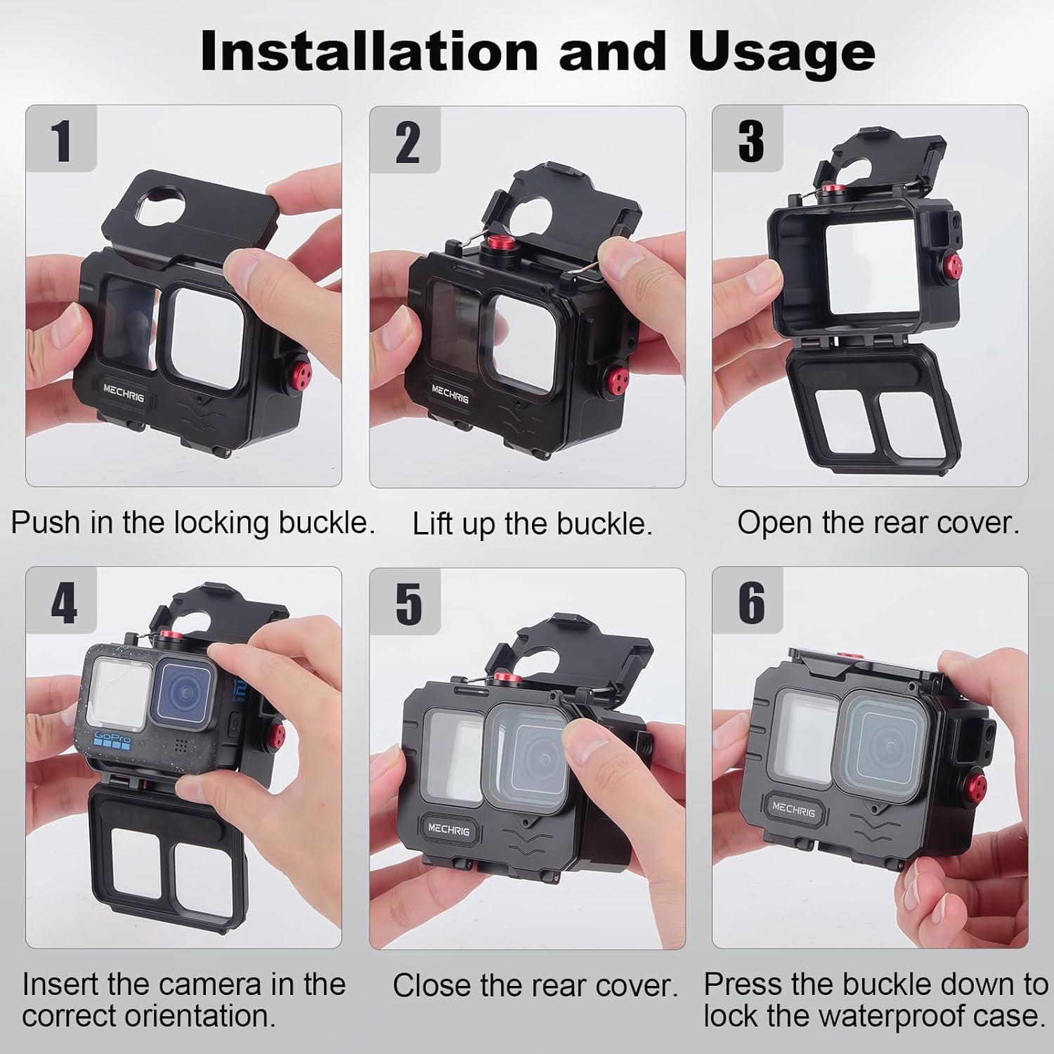Funda Impermeable Aluminio Mechrig para GoPro HERO hasta 80M