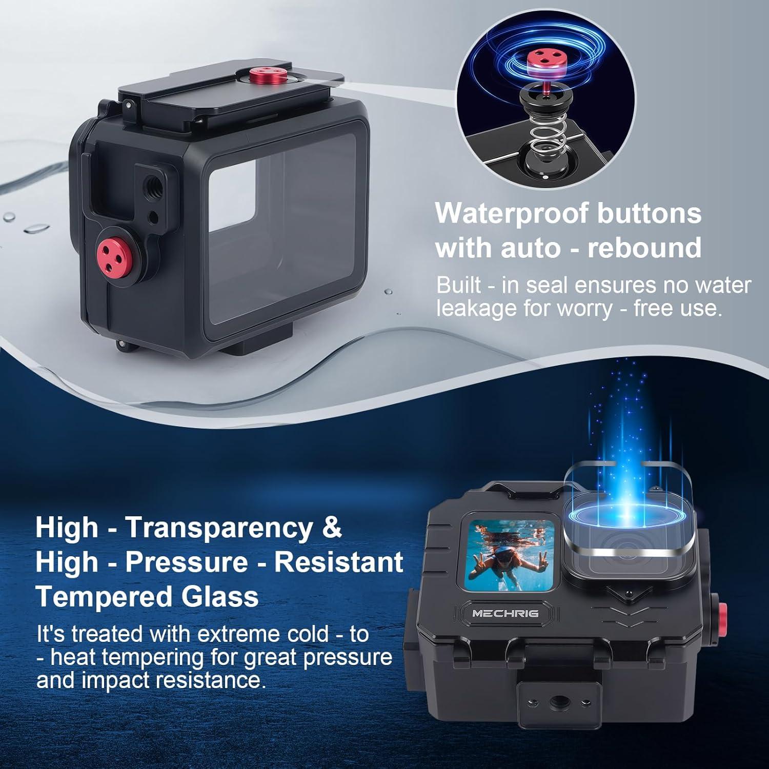 Funda Impermeable Aluminio Mechrig para GoPro HERO hasta 80M