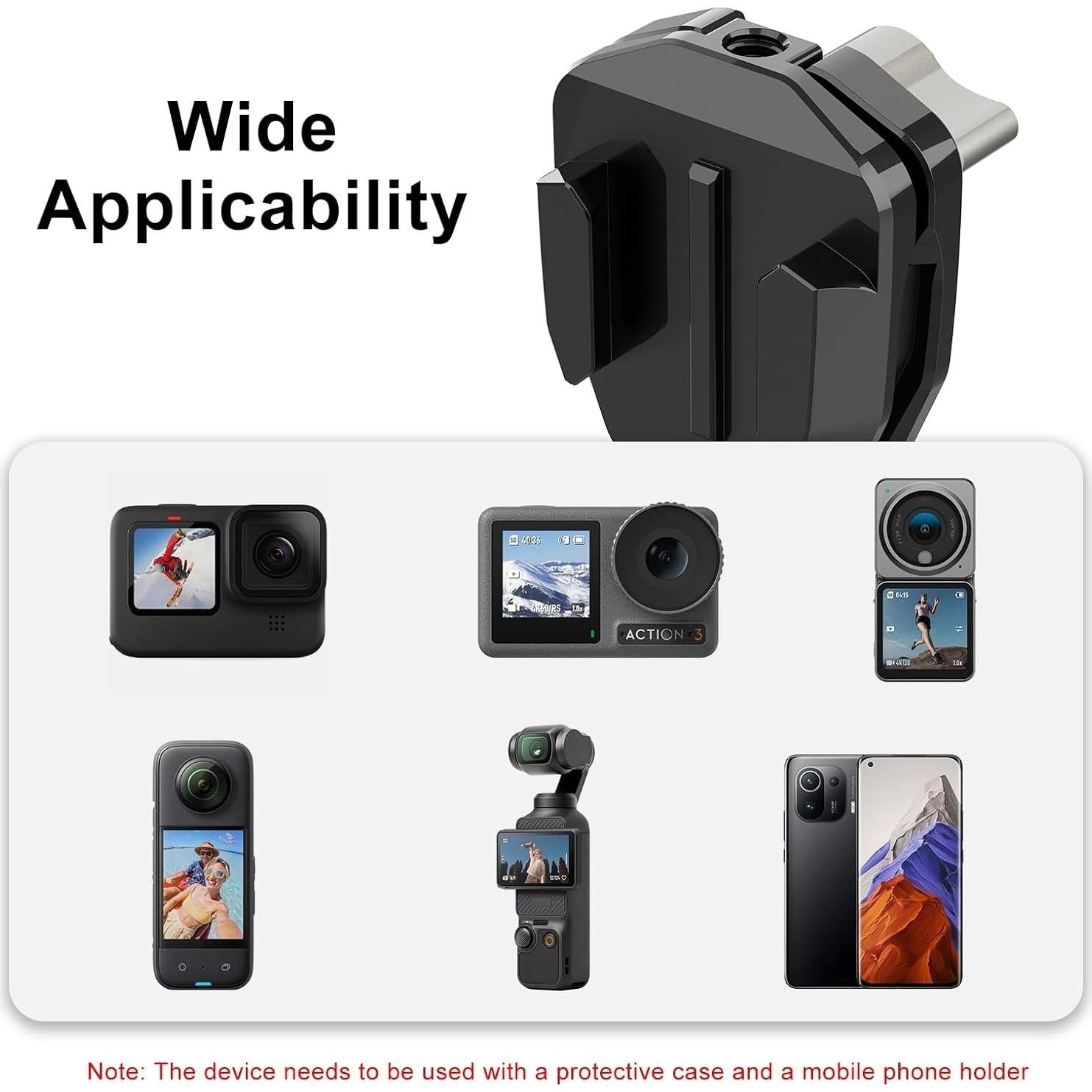 Soporte de Parabrisas PULUZ para Cámaras de Acción - Compatible GoPro, DJI, Insta360