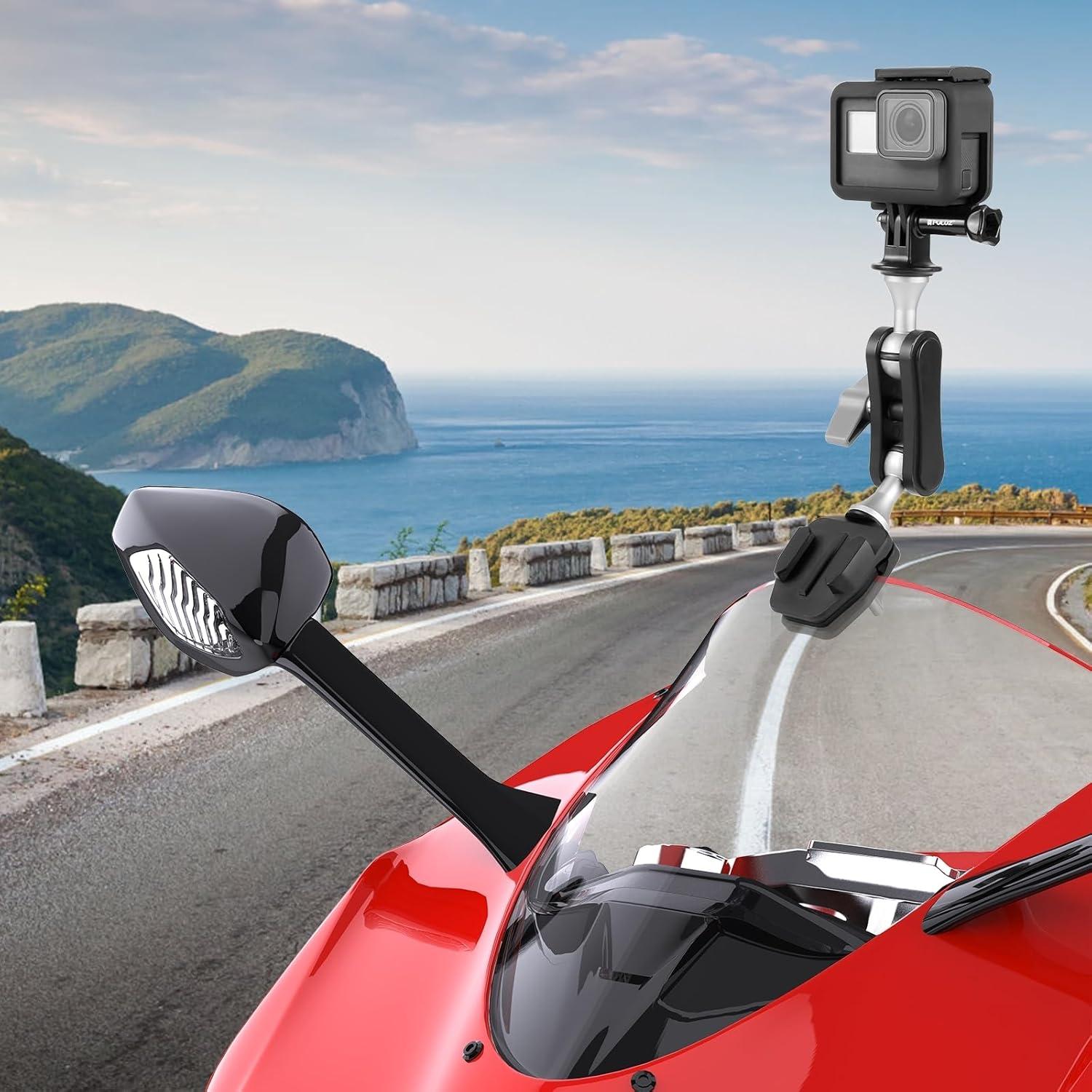 Soporte de Parabrisas PULUZ para Cámaras de Acción - Compatible GoPro, DJI, Insta360