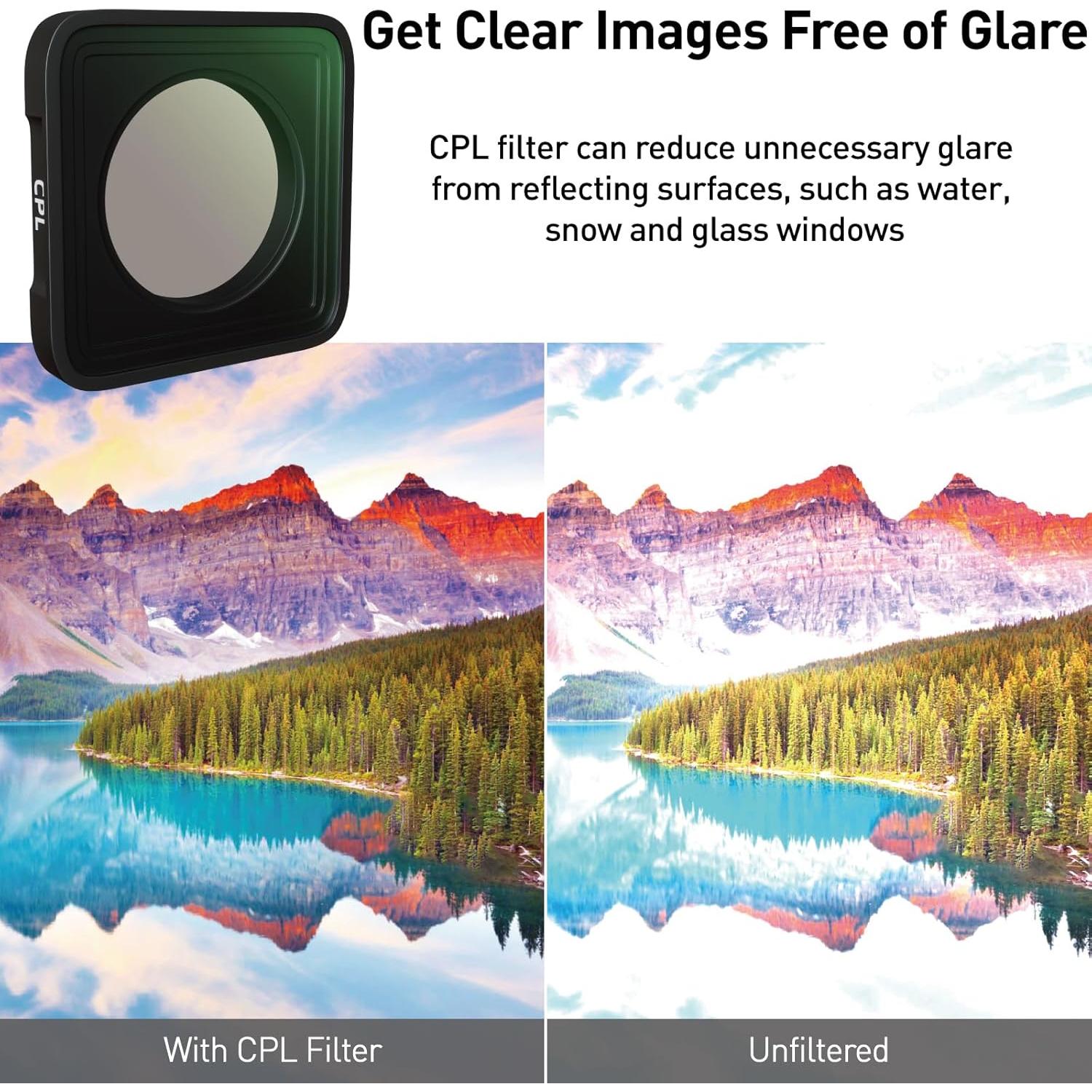 Paquete de 4 Filtros ND y CPL LENSKINS para GoPro Hero