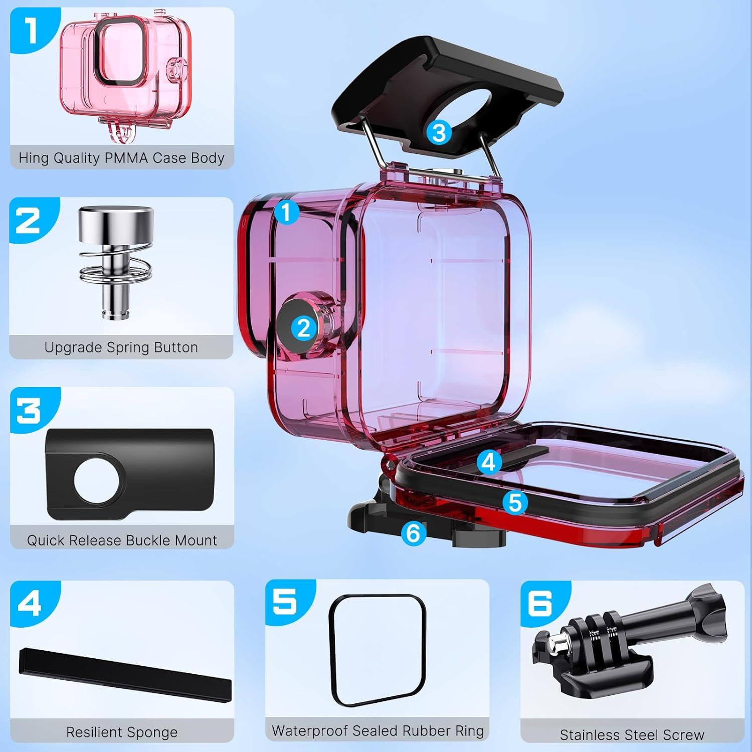 Funda Impermeable HONGDAK para GoPro Hero 12/11/10/9 - 60m