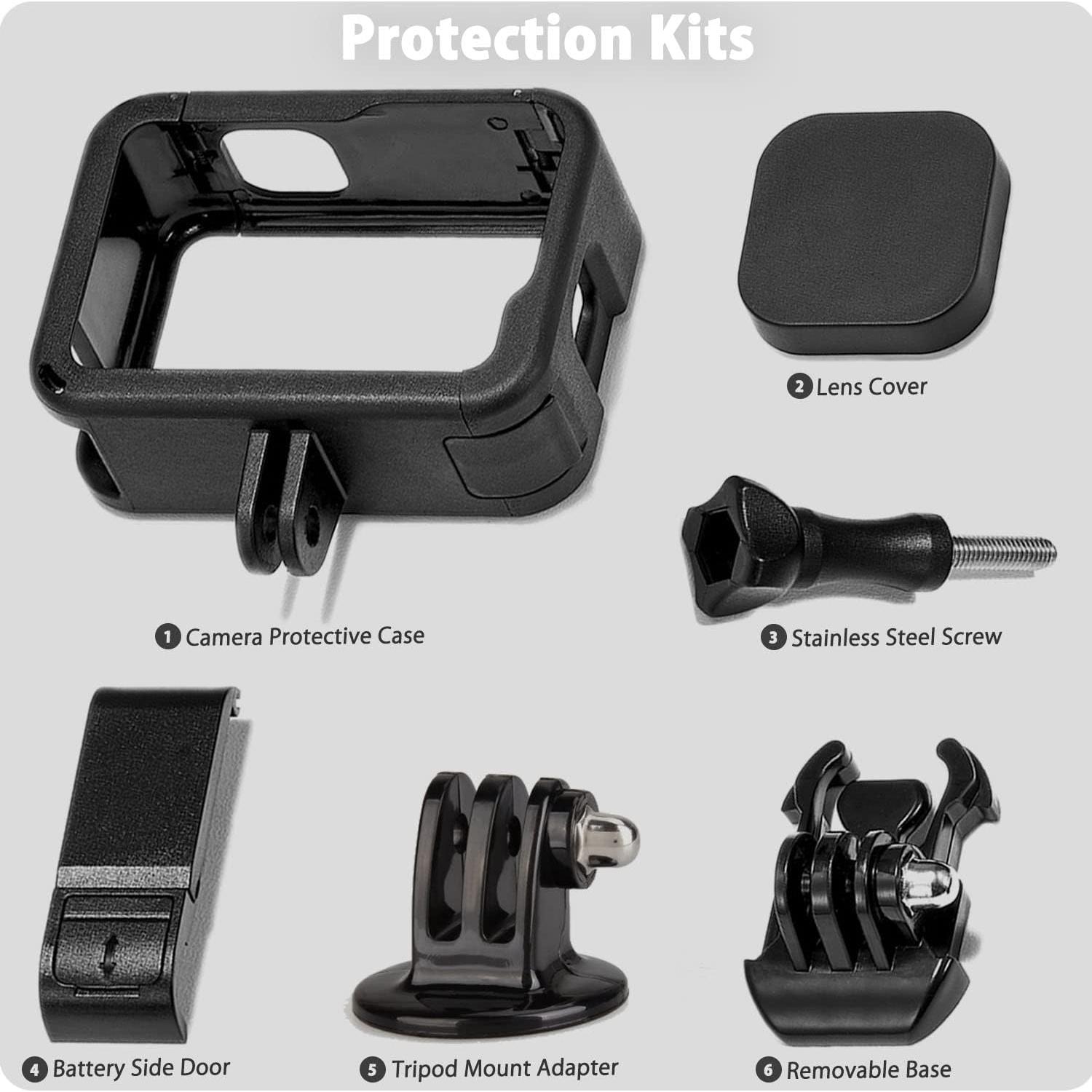 Kit Accesorios Protectores FitStill para GoPro Hero 9-13 Negro
