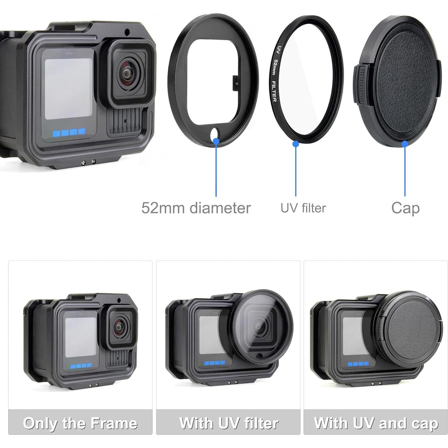 Caja de Aluminio SOONSUN con Filtro UV para GoPro Hero 9-13