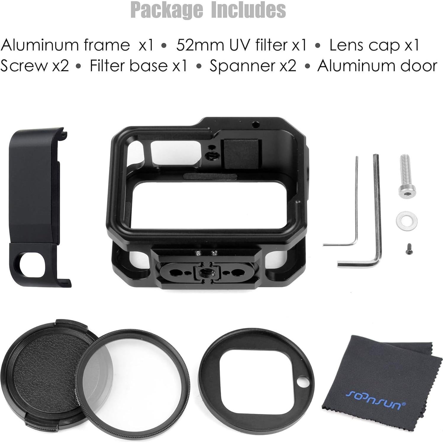 Caja de Aluminio SOONSUN con Filtro UV para GoPro Hero 9-13