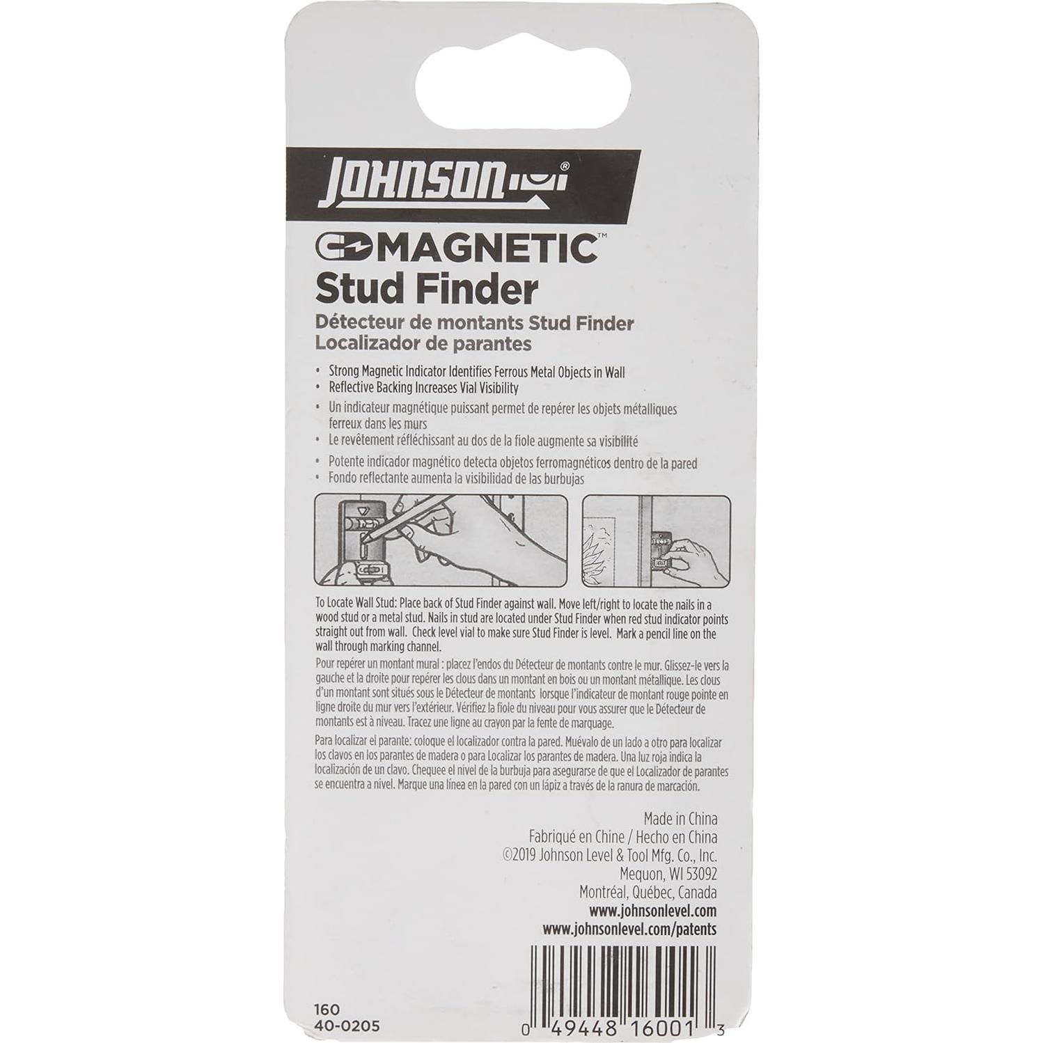 Buscador de Montantes Johnson 160 Magnético con Nivel