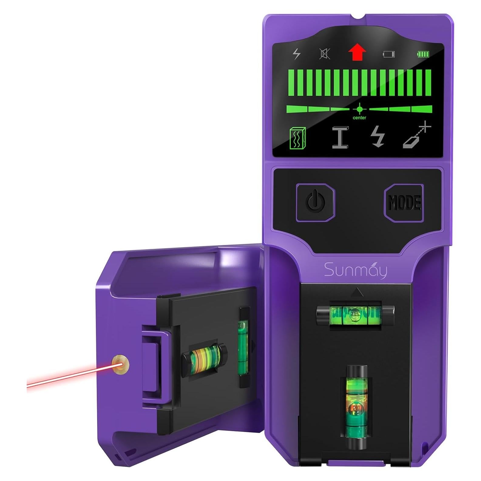 Detector de Vigas Sunmay SF100 - Escáner 7 en 1 con Nivel Láser