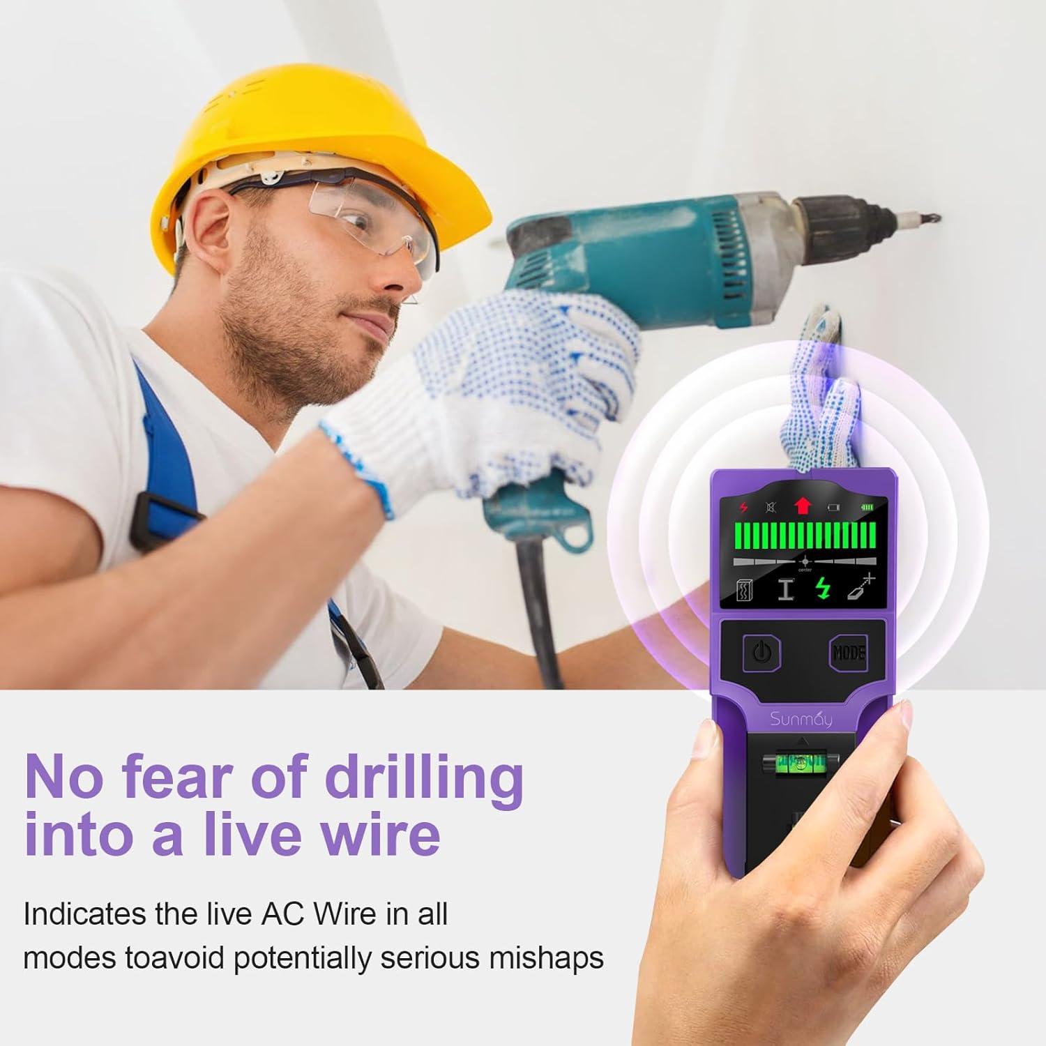 Detector de Vigas Sunmay SF100 - Escáner 7 en 1 con Nivel Láser