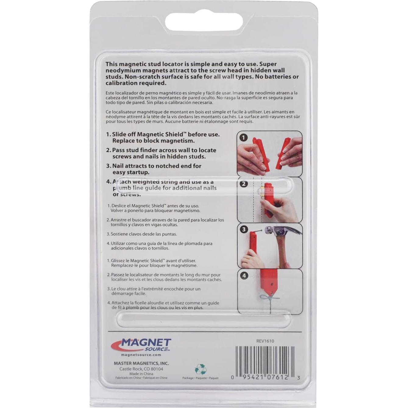 Buscador Magnético de Estudio Master Magnetics 10.8 cm - Rojo