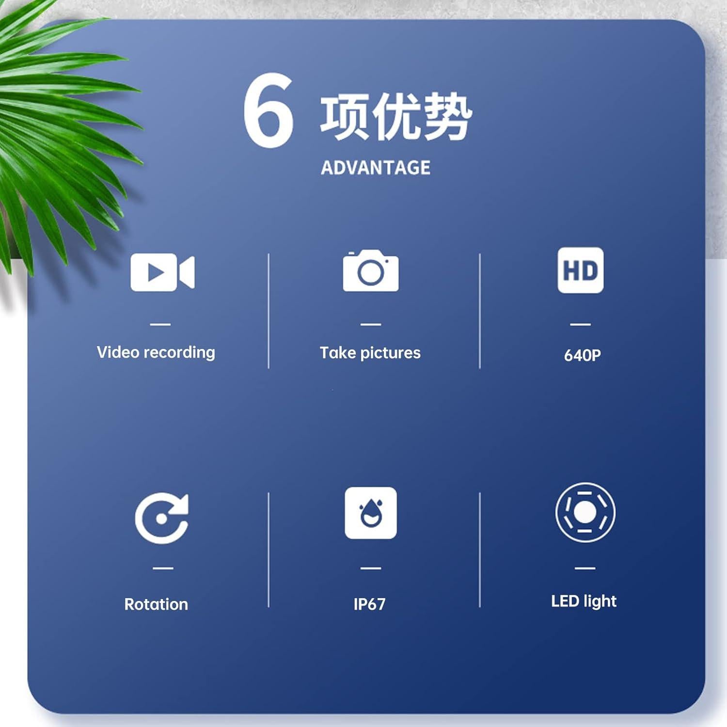 Endoscopio Yunseity 2MP HD IP67 para Android e iOS 5m