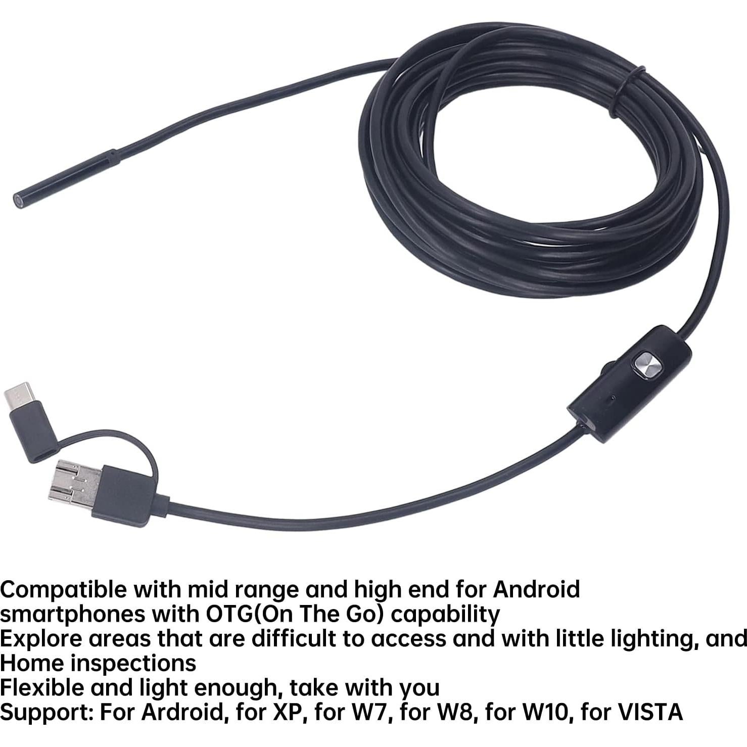 Endoscopio Yunseity 2MP HD IP67 para Android e iOS 5m