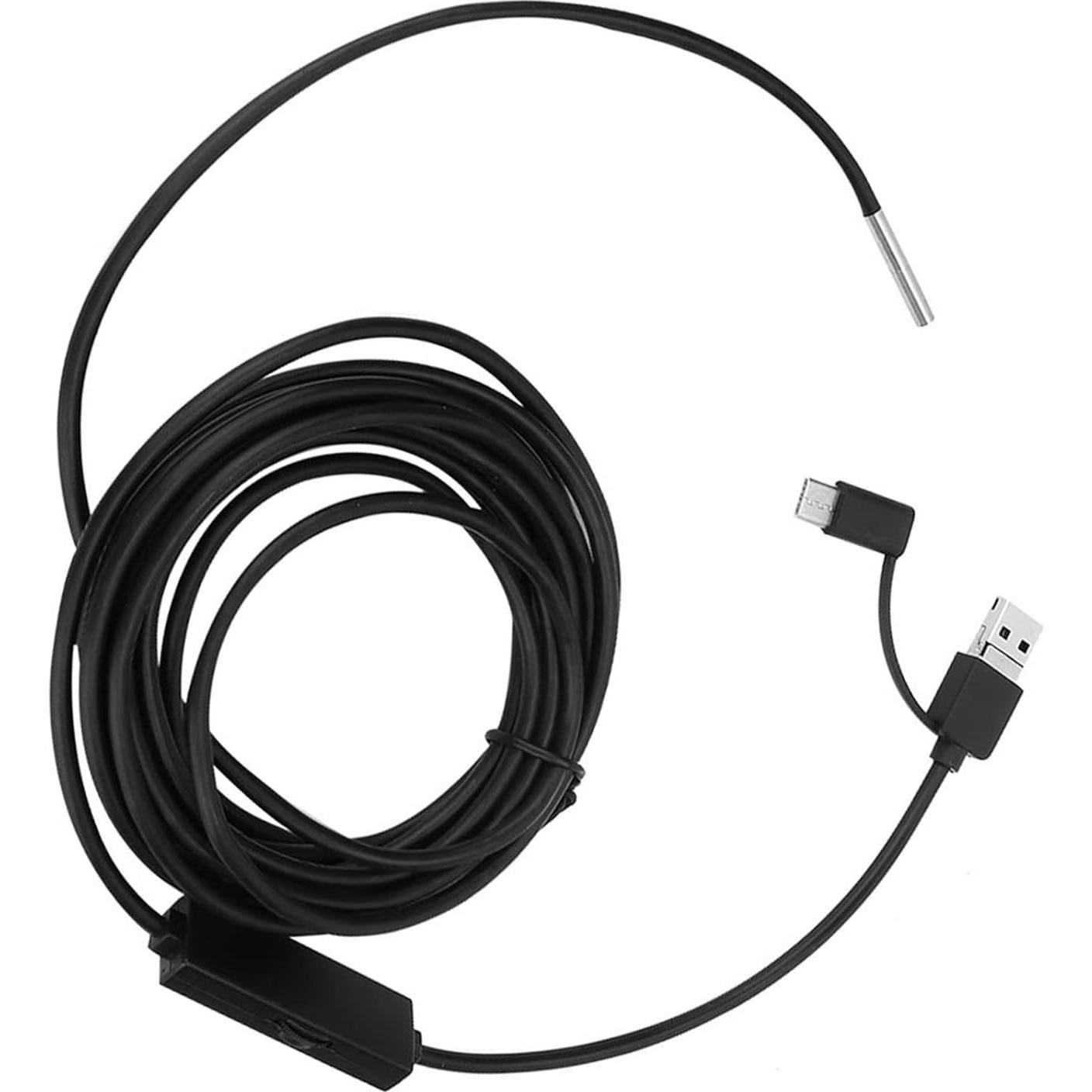 Endoscopio 3 en 1 Walfront 5m Cable Flexible 3.9mm HD