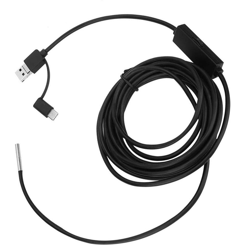Endoscopio 3 en 1 Walfront 5m Cable Flexible 3.9mm HD