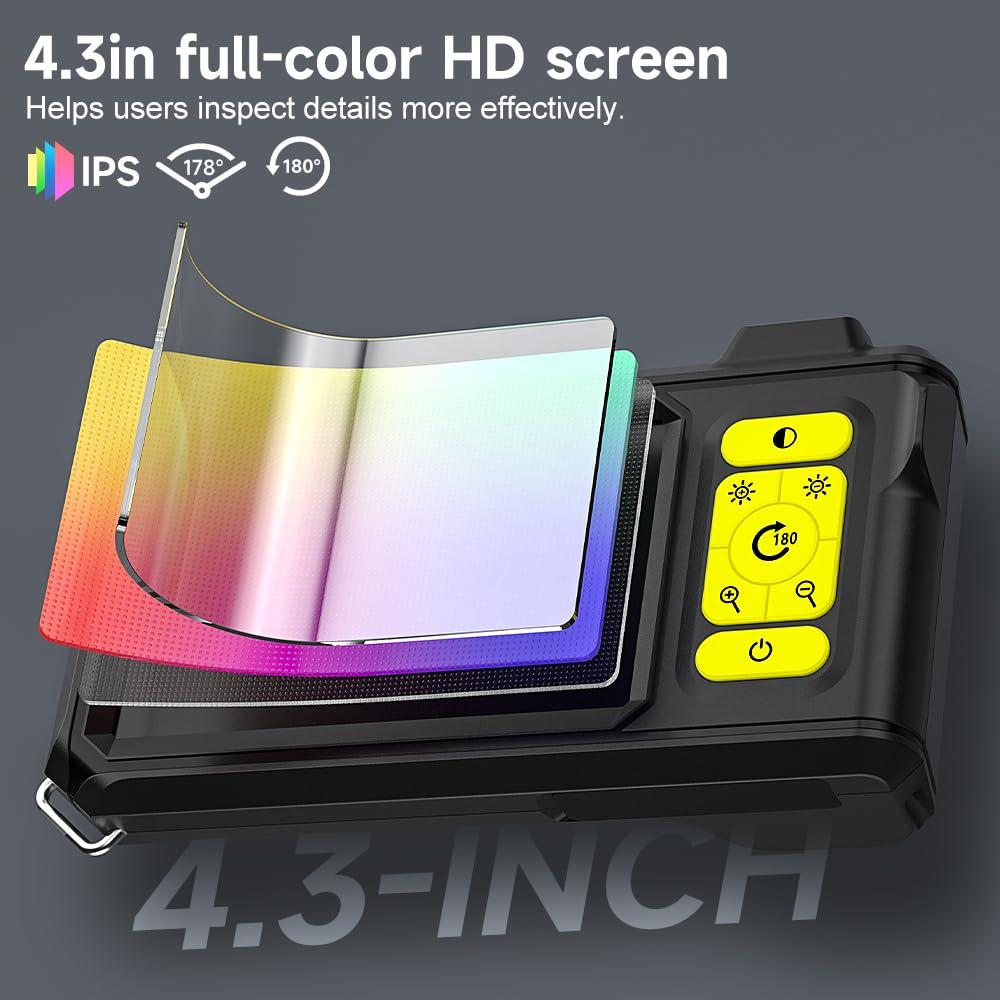 Cámara de Borescopio ILIHOME HD 1080P 4.3" IP67 5m