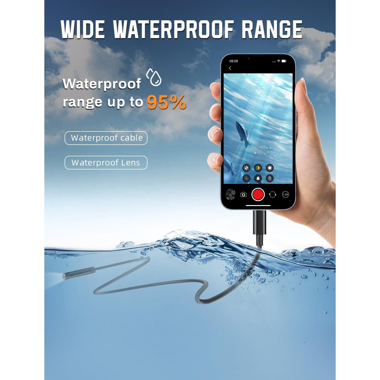 Cámara Endoscopio ZOIOT 1.83M HD 1920P IP67 8mm Luz LED