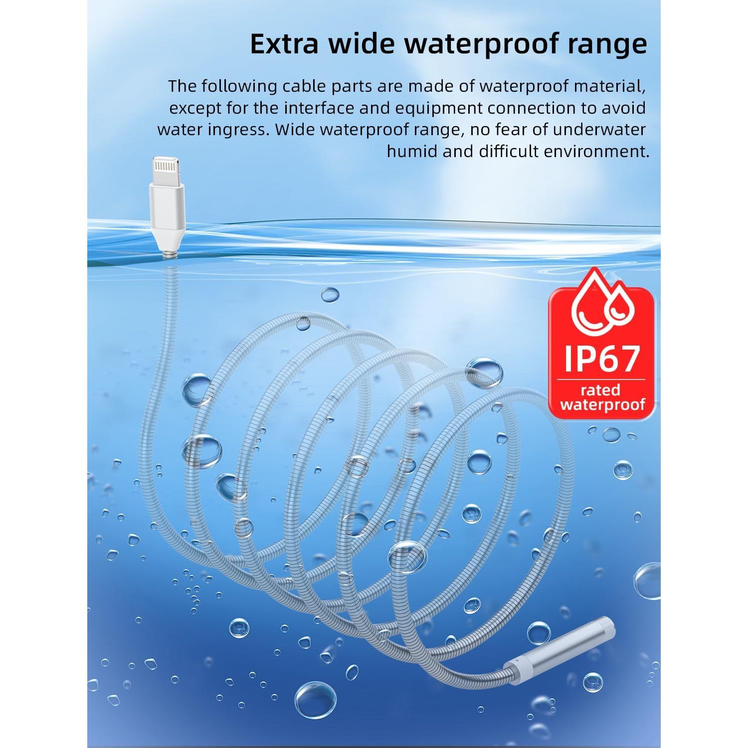 Cámara Endoscopio HD 1920P ZOIOT 1.8m 8mm IP67 con Luz