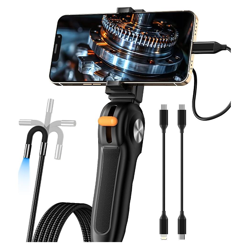 Borescopio Articulado Zealtron 8.5mm con Luz y Conexión USB-C