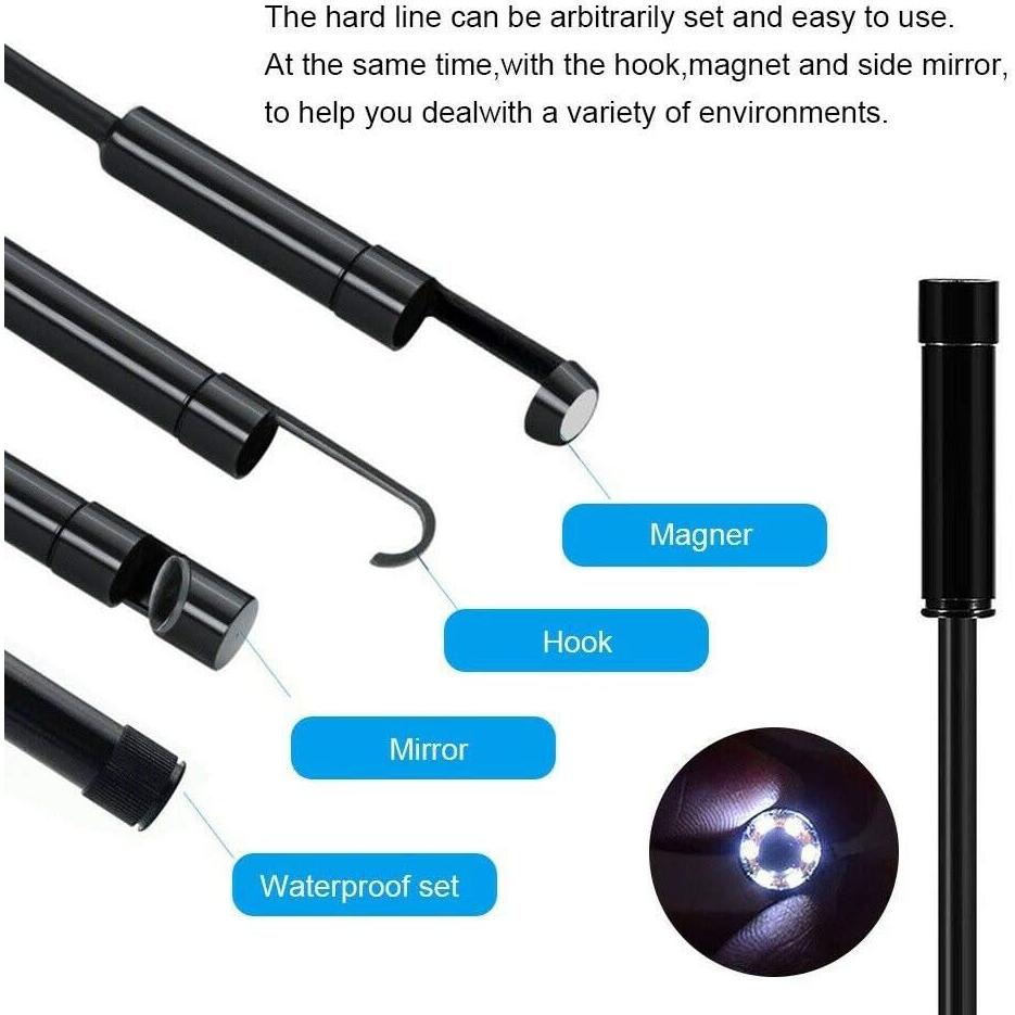 Endoscopio USB 3 en 1 BNYTXV 2m HD 7mm IP67 con LED