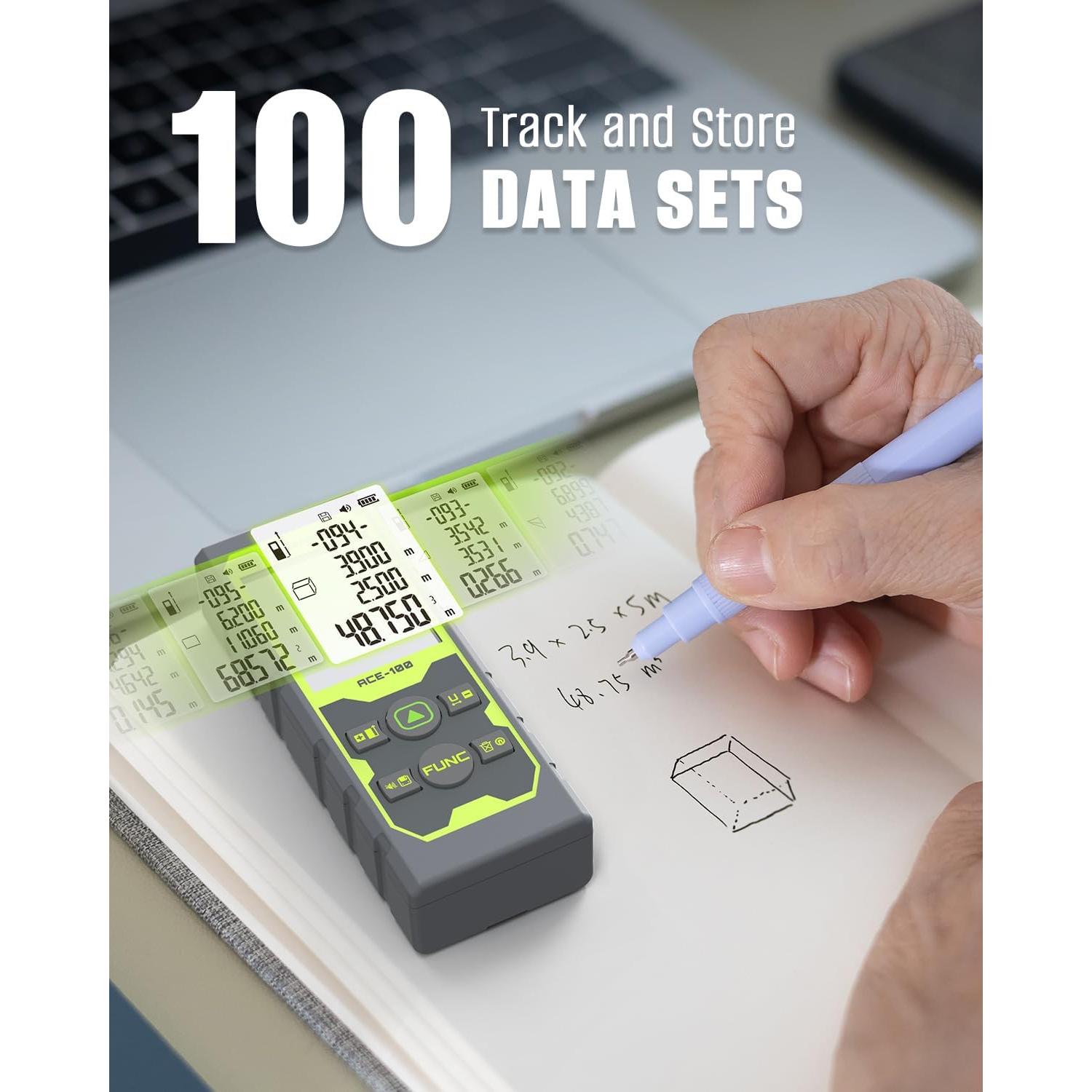 Medidor Láser Inkerma ACE-100 100m con Sensor de Ángulo