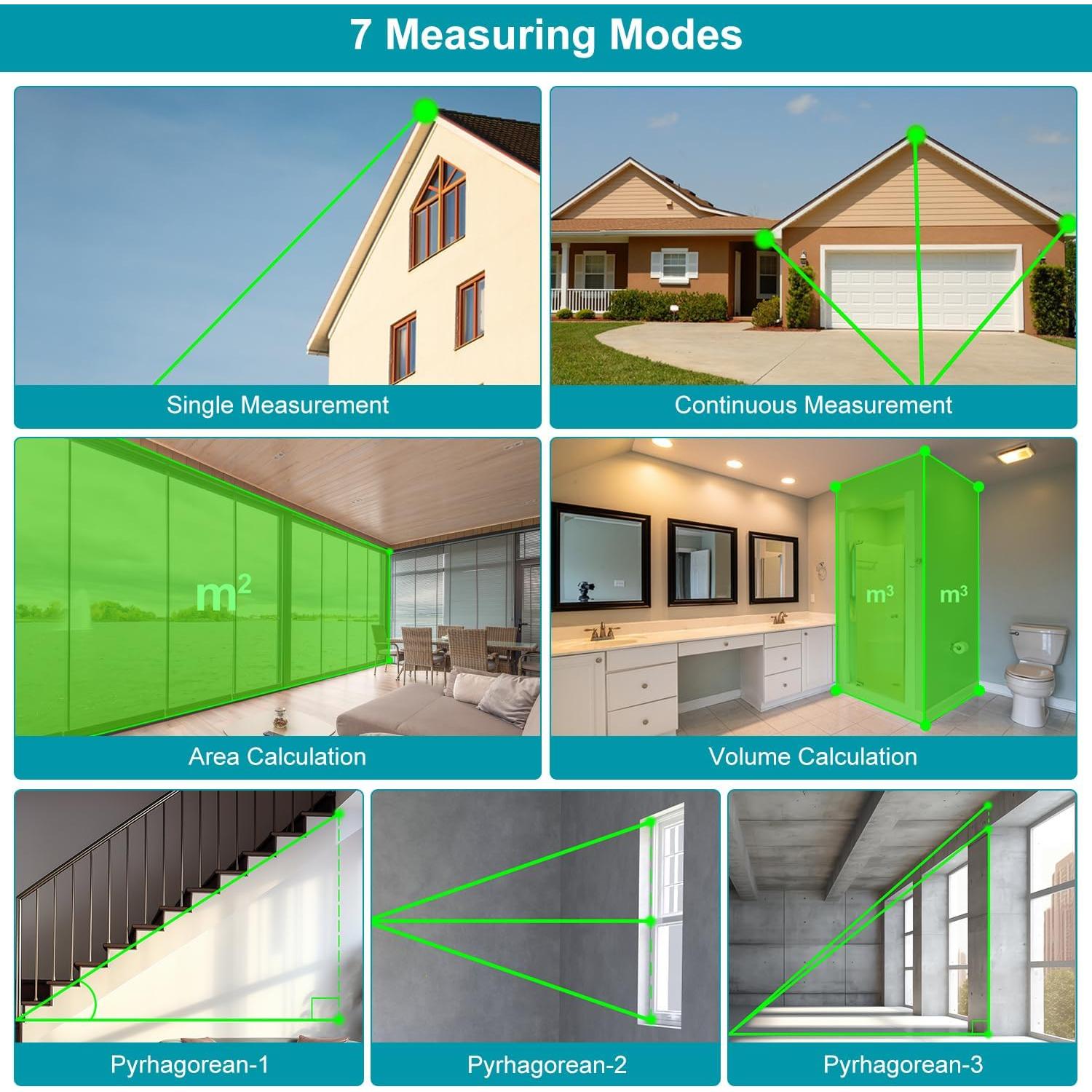 Medidor de Distancia Láser Verde Kiprim LD100 100m USB Recargable