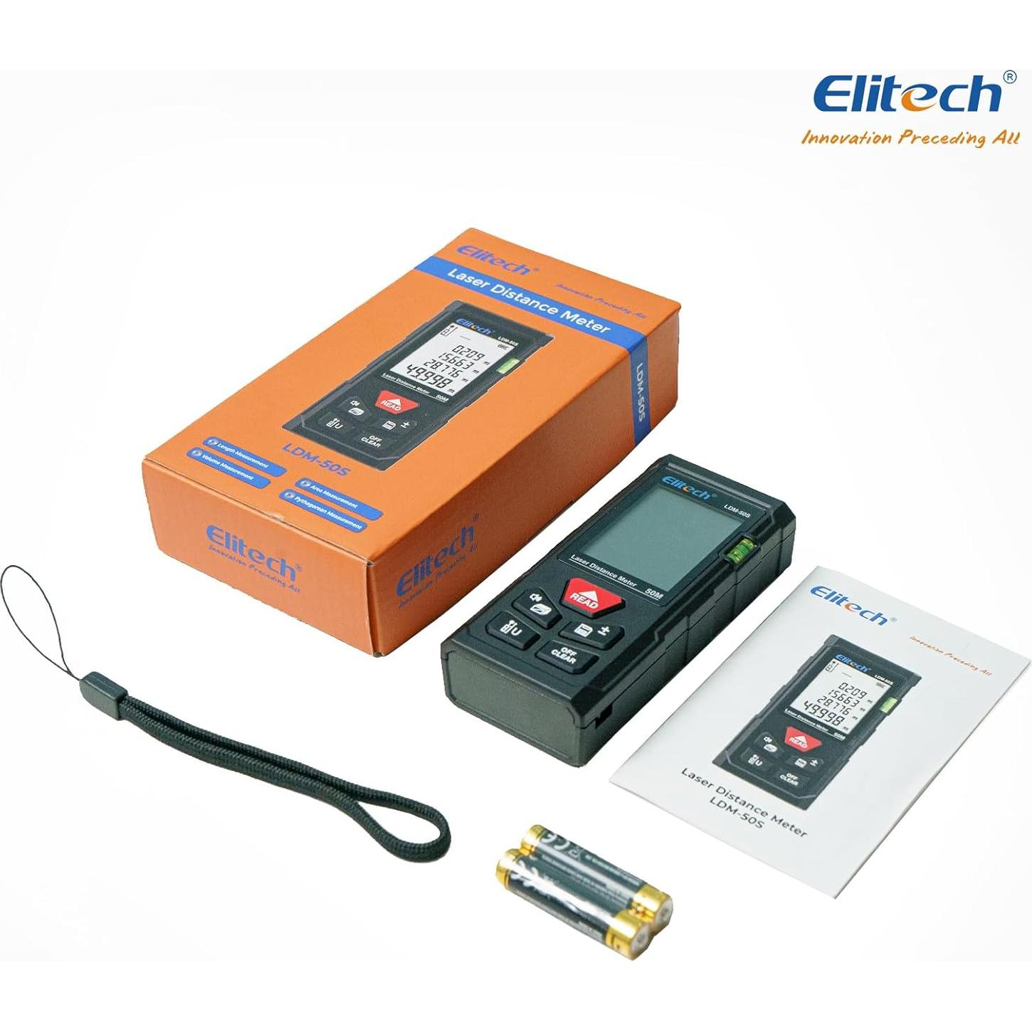Medidor de Distancia Láser Elitech LDM-50S 50m Precisión ±2mm
