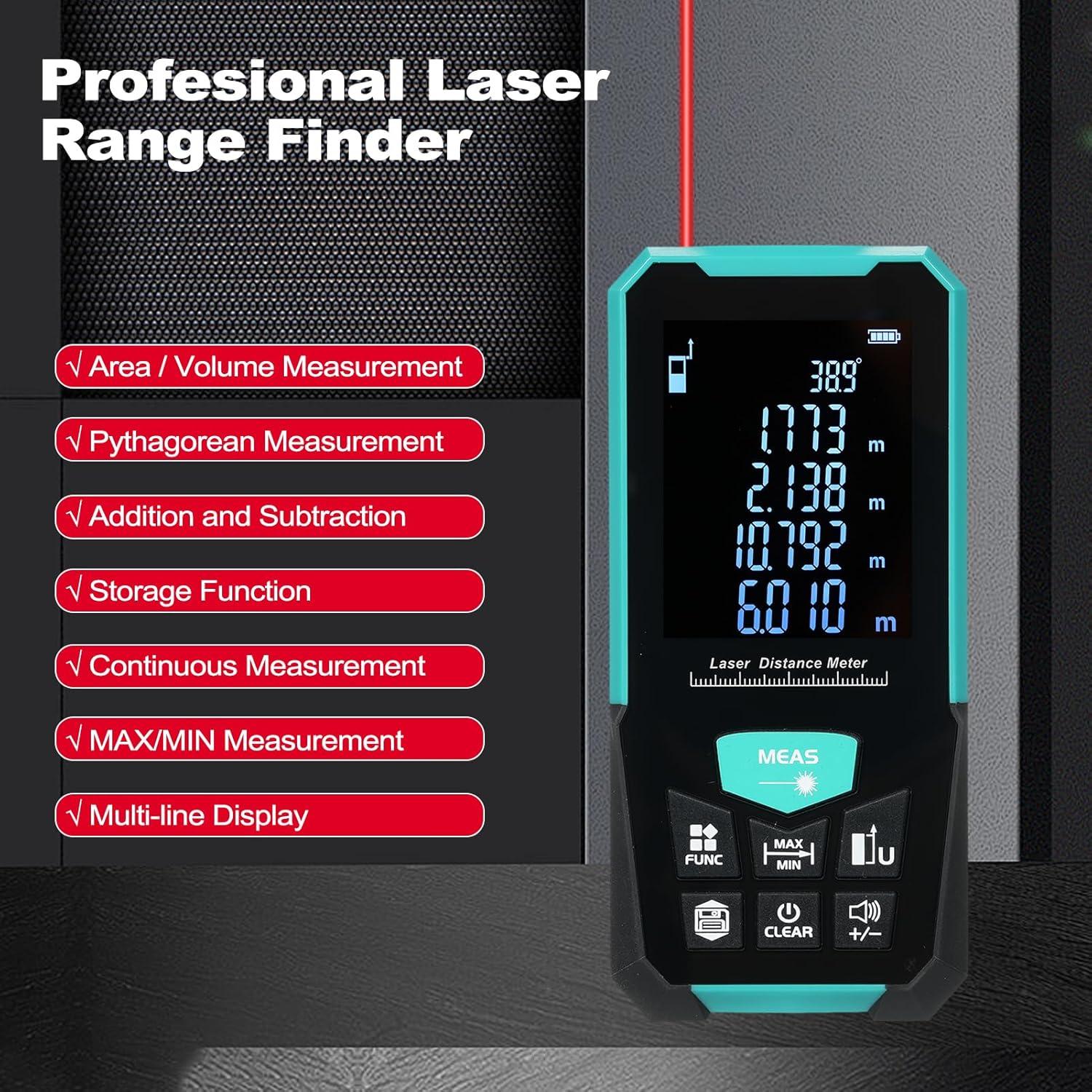 Medidor de Distancia Láser Mulcort E26312-100 120m Precisión ±2mm