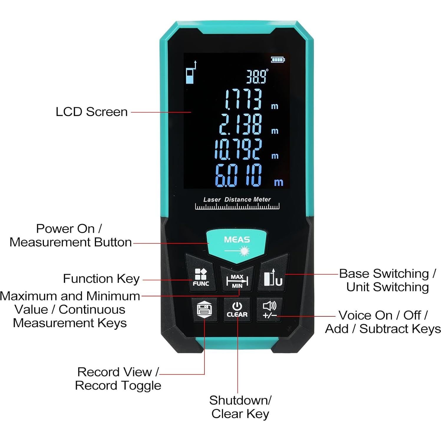 Medidor de Distancia Láser Mulcort E26312-100 120m Precisión ±2mm