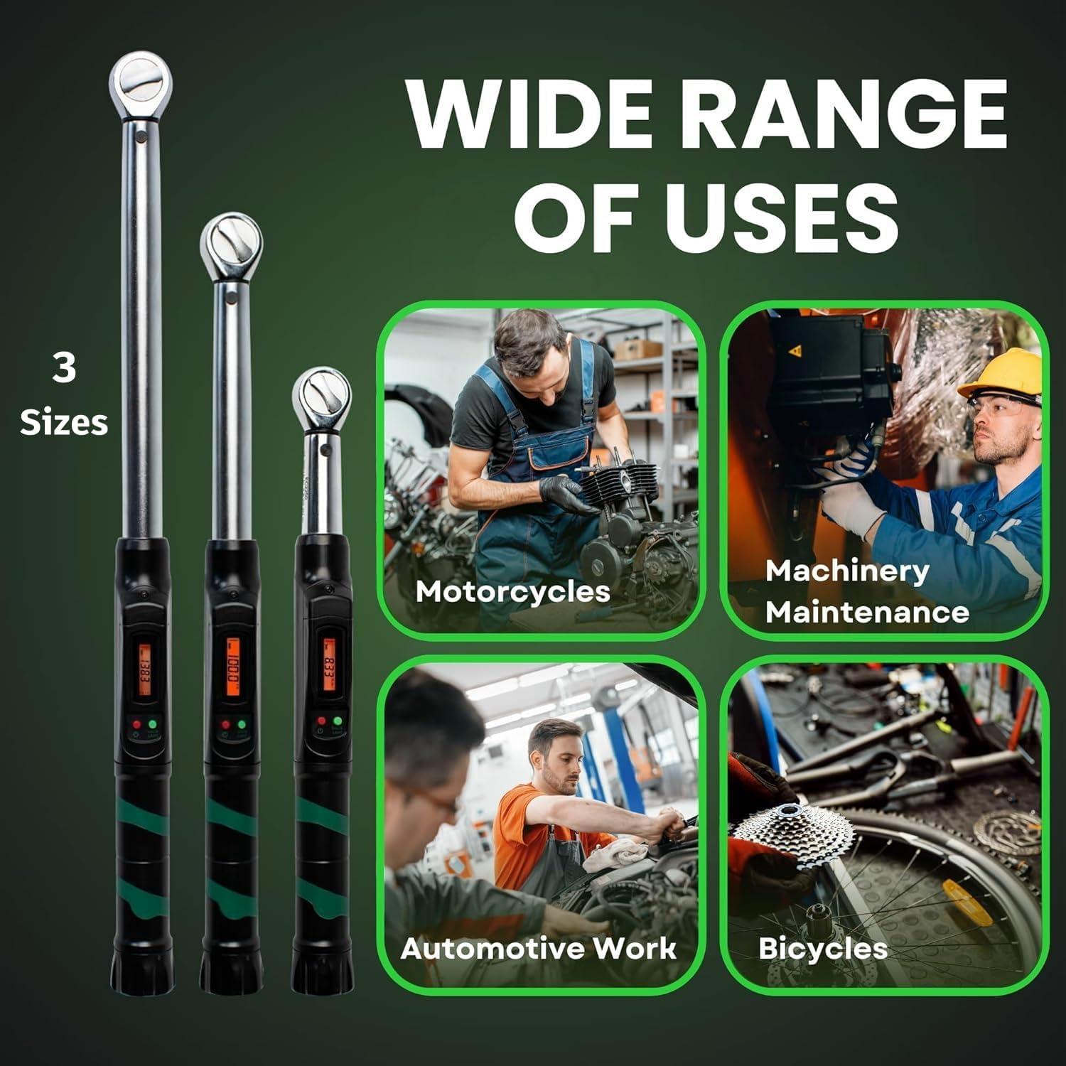 Llave de Torque Digital eTORK 1/2" (34-338 Nm) Precisión