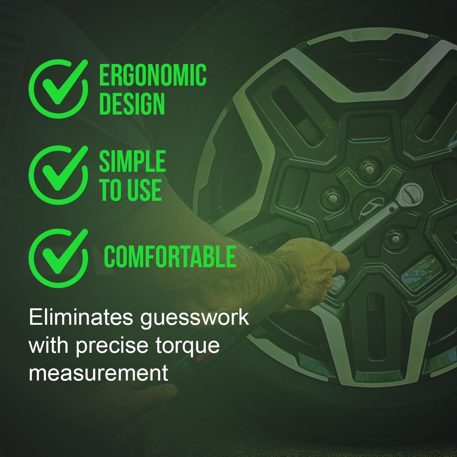 Llave de Torque Digital eTORK 1/2" (34-338 Nm) Precisión