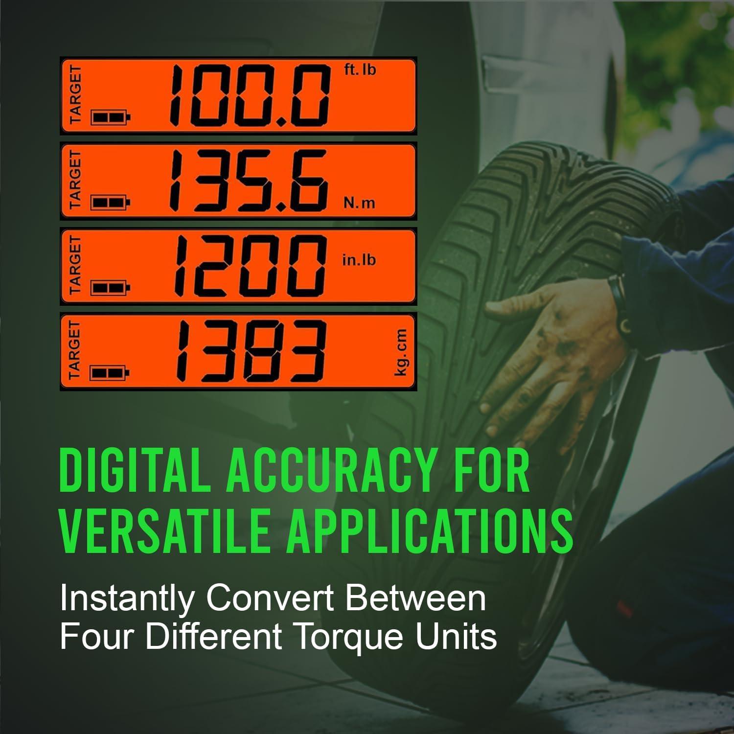 Llave de Torque Digital eTORK 1/2" (34-338 Nm) Precisión