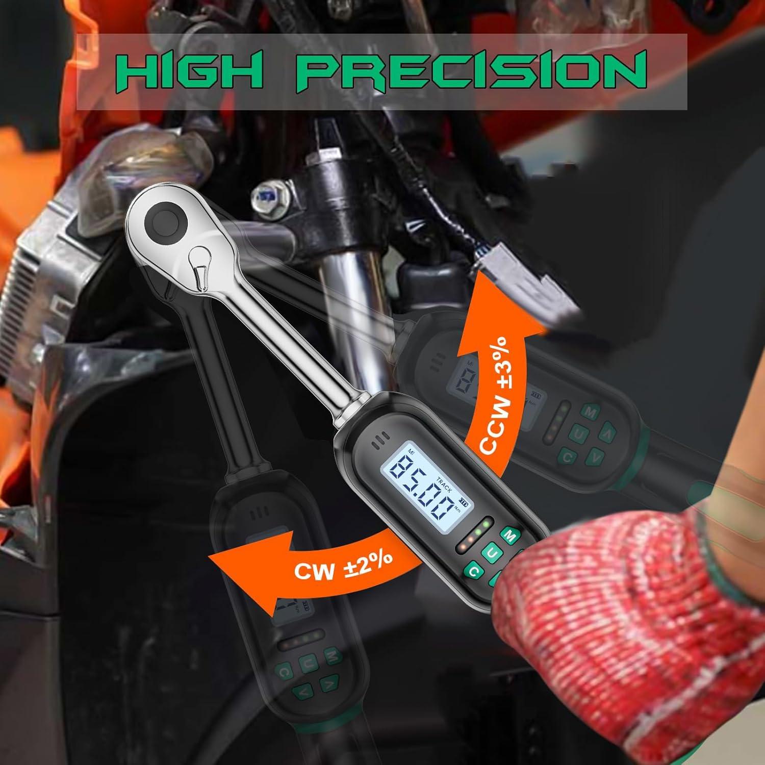 Llave de Torque Digital KOEORWS 1/2 Pulgada 6.8-135 Nm