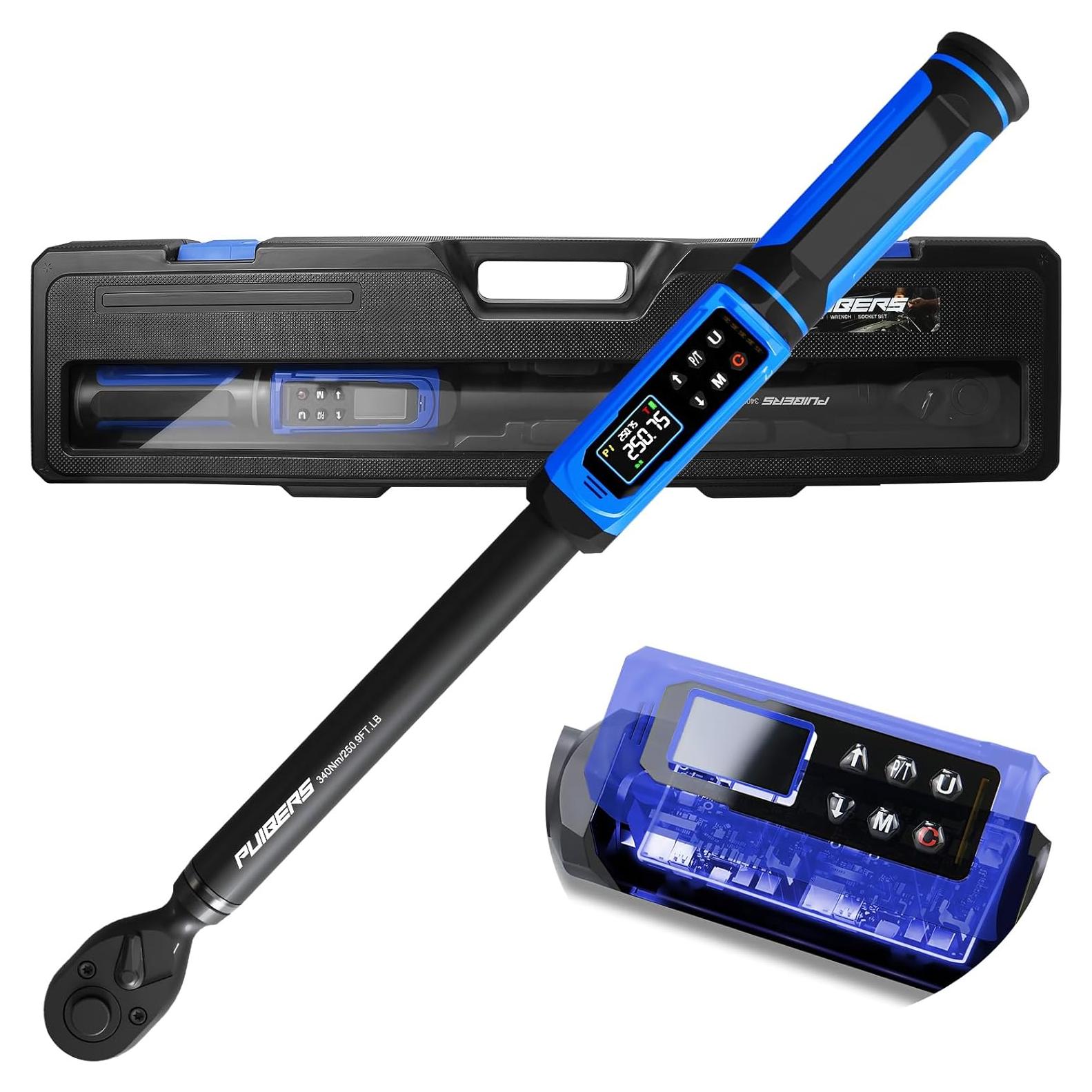 Llave de Torque Digital PUIBERS 1/2" 5-340Nm Alta Precisión