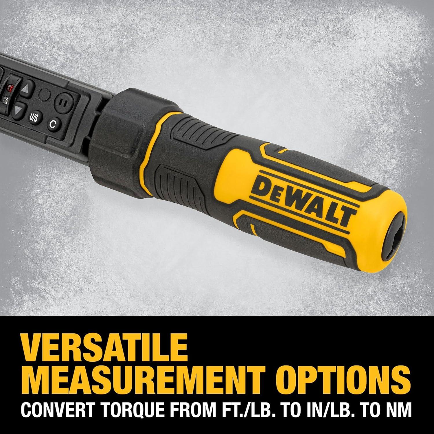 Llave de Torque Digital DEWALT 1/2" 50-250 lb-pie (7-339 Nm)