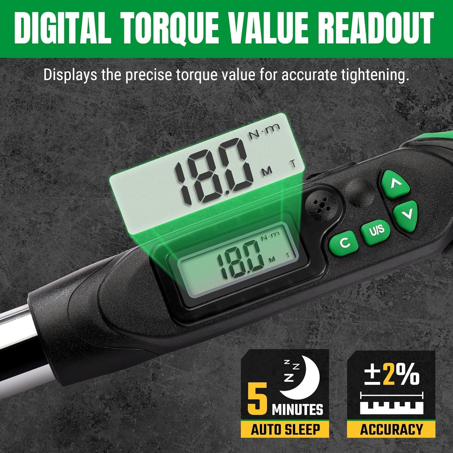 Llave de Torque Digital SK 1/2" 17-340 N·m Pantalla LED