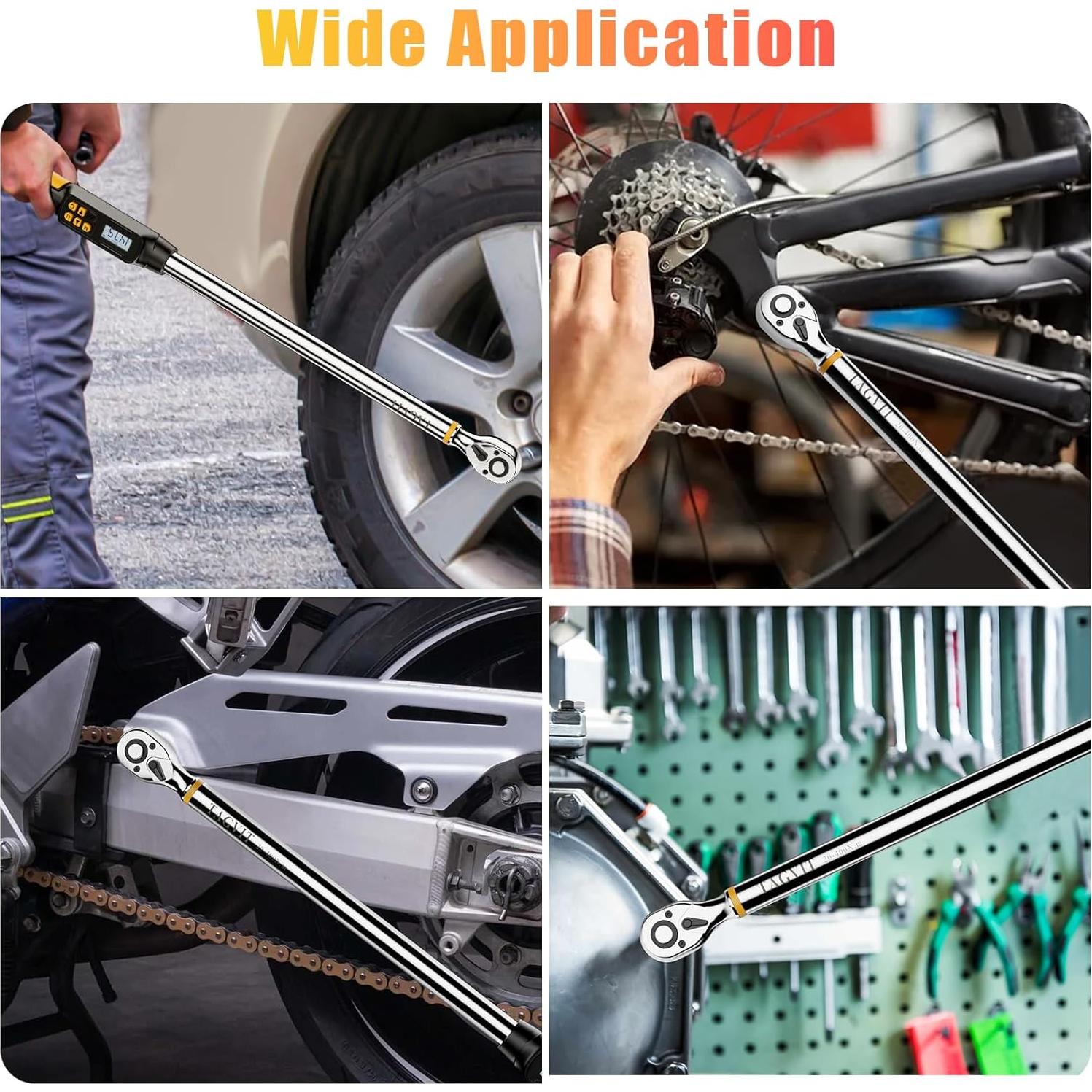 Llave de Torque Digital TAGVIT 1/2 Pulgada 20-400 Nm Precisión ±2%