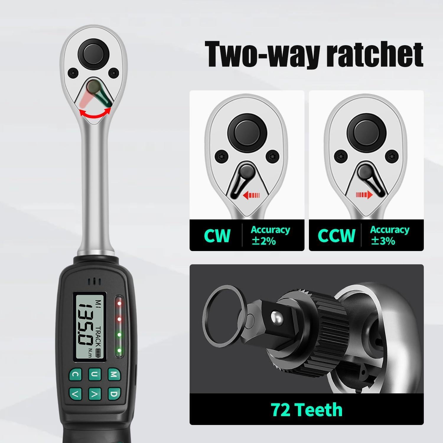 Llave de Torque Digital XLIT 1/2" 5-99.5 ft-lb (6.8-135 Nm)