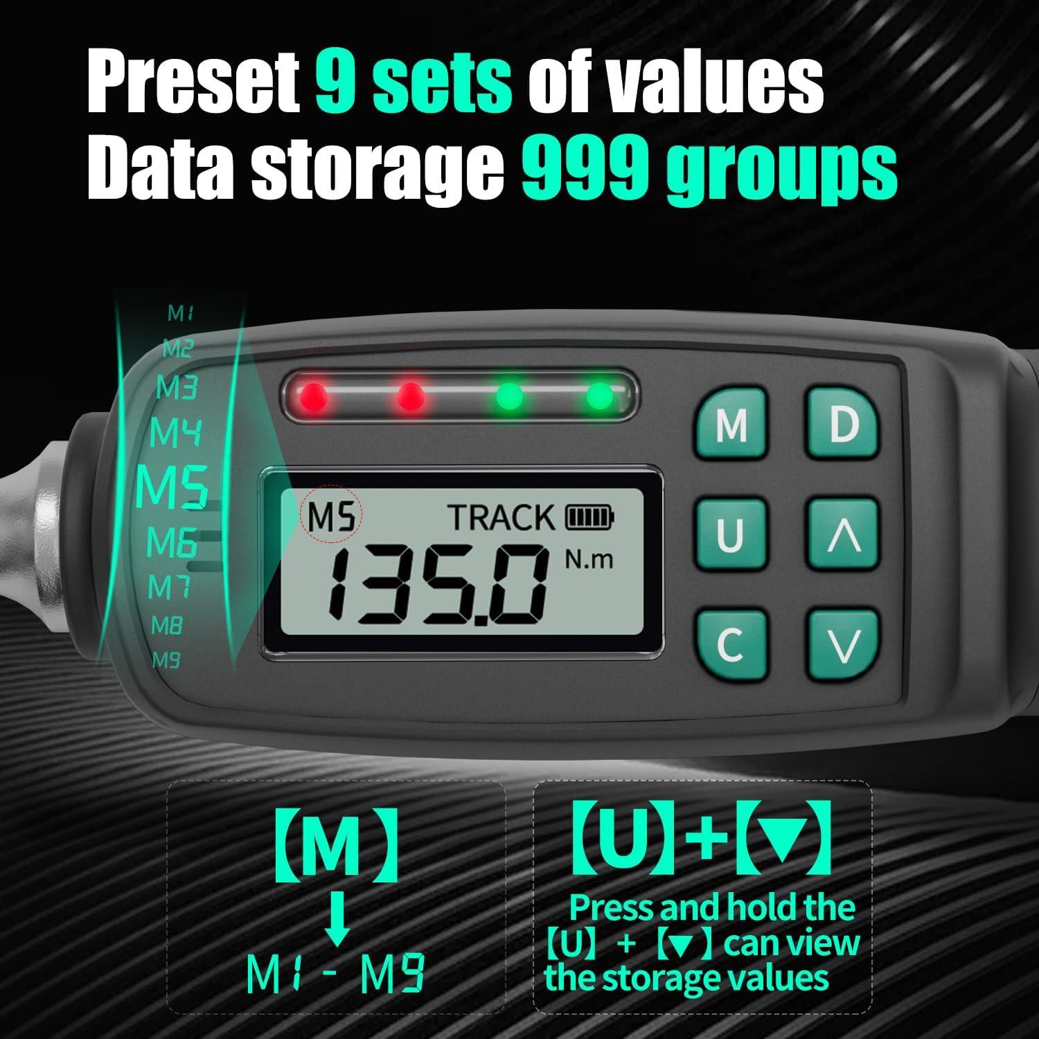 Llave de Torque Digital XLIT 1/2" 5-99.5 ft-lb (6.8-135 Nm)