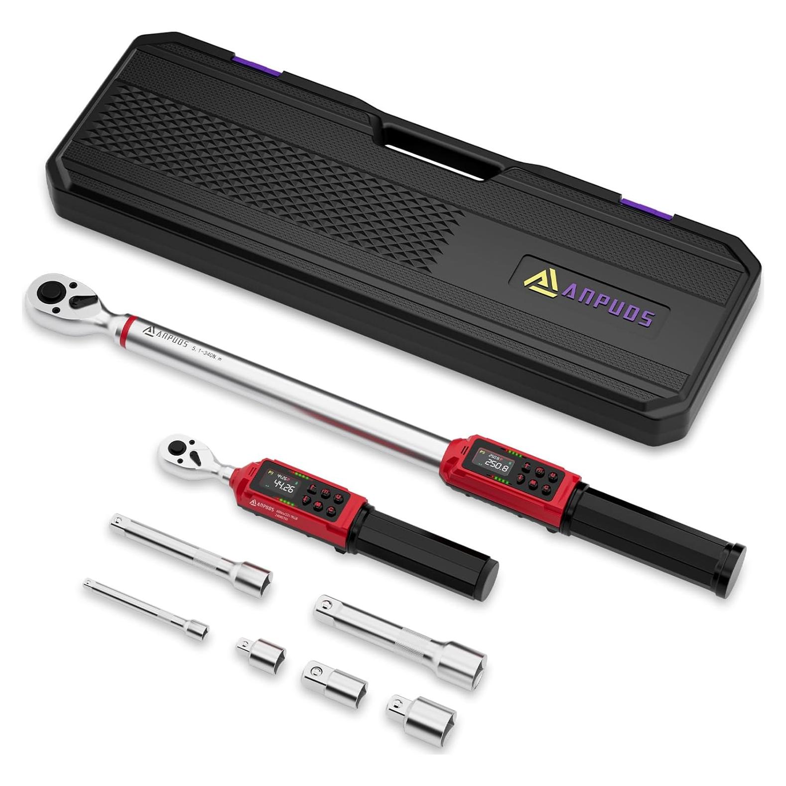 Juego de Llave de Torque Digital ANPUDS 8 Piezas 3/8" y 1/2"